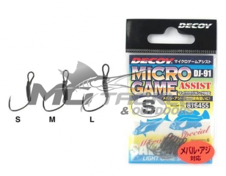 Crochets Assistés Decoy DJ-91 Micro Game – Taille L, Lot De 6, Noirs (neufs)
