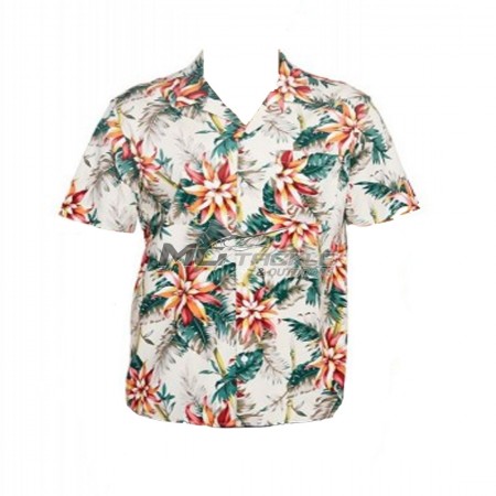 Okanui Floral Natural Classic Short Sleeve Shirt