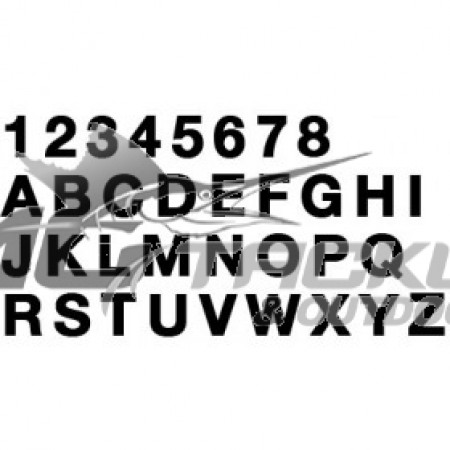 6in Registration Labels 0-9 A-Z - 2 Pack