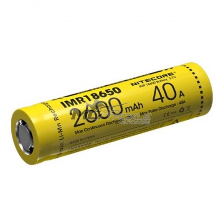 Nitecore Flat Top IMR18650 2600mAh LI-ION Rechargeable Battery - Each