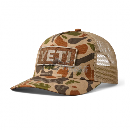 Yeti Full Camo Logo Patch Trucker Cap