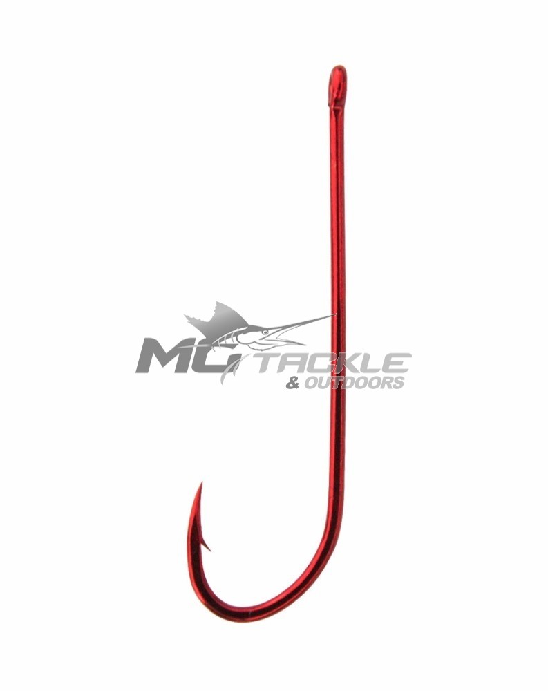GAMAKATSU Red Long Shank Fishing Hooks - Size 8