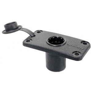 Scotty #244 Rectangle Flush Deck Mount w/ Splash Cover