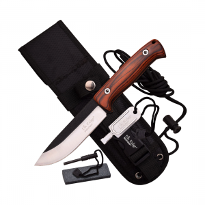 Elk Ridge Pakkawood Knife w/ Survival Kit