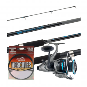 Jarvis Walker Graphcast & Havoc Baitfeeder Spin Combo w/ Hercules Mono Line