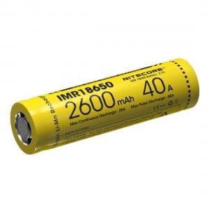 Nitecore Flat Top IMR18650 2600mAh LI-ION Rechargeable Battery - Each