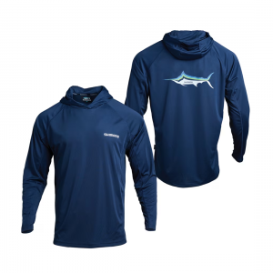 Shimano Performance Hooded Long Sleeve Tech Shirt - Marlin