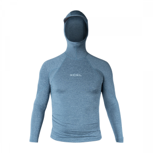 Xcel Mens Premium Stretch Performance Fit Hooded UV Long Sleeve Shirt