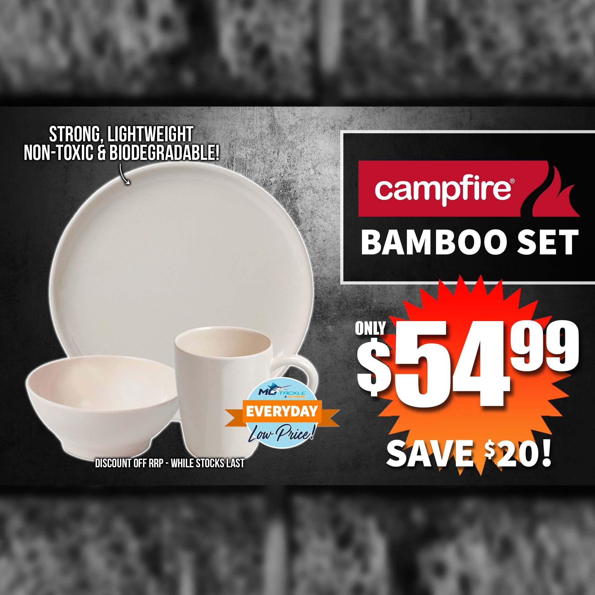 CAMPFIRE BAMBOO SET only $54.99