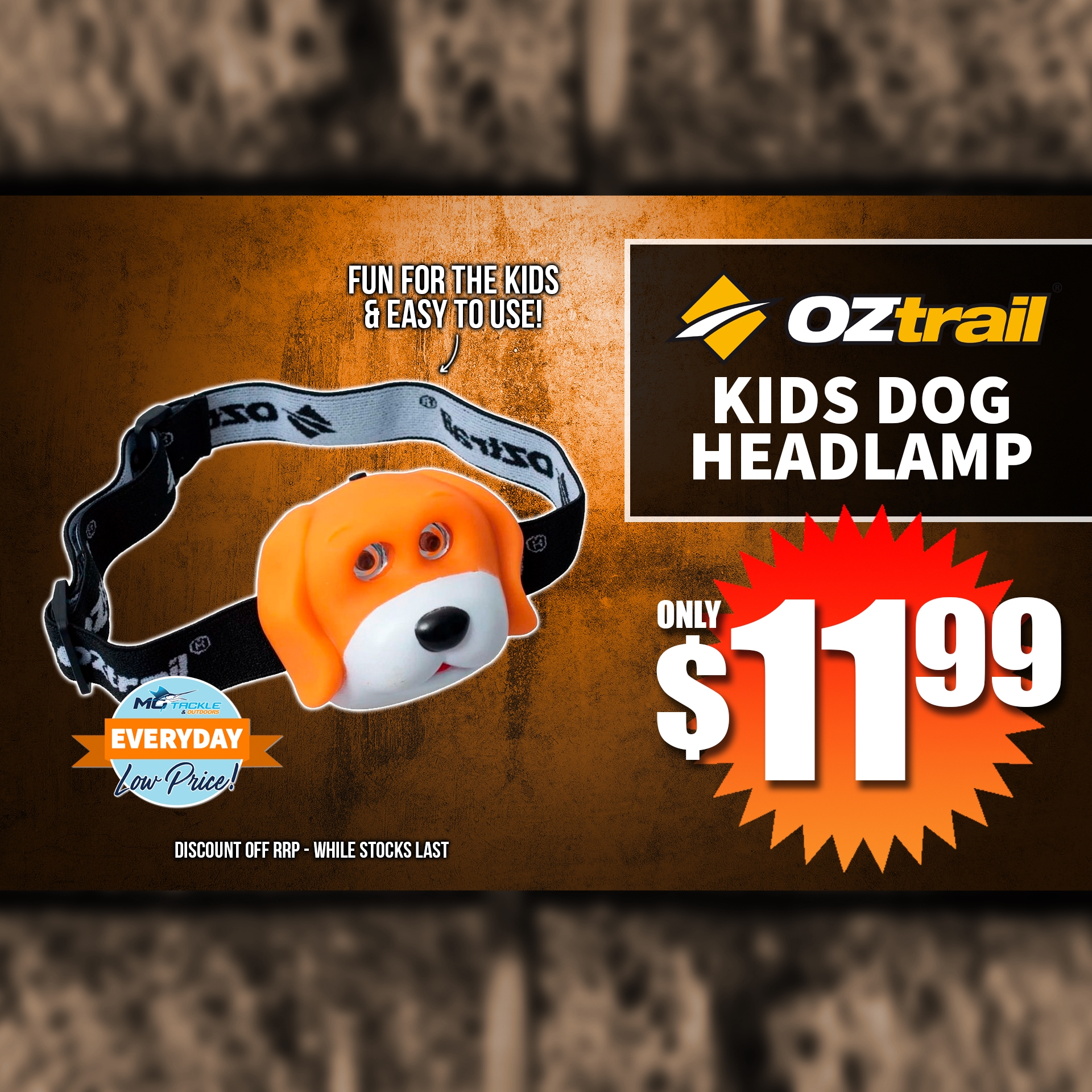 OZTRAIL KIDS HEADLAMP only $11.95