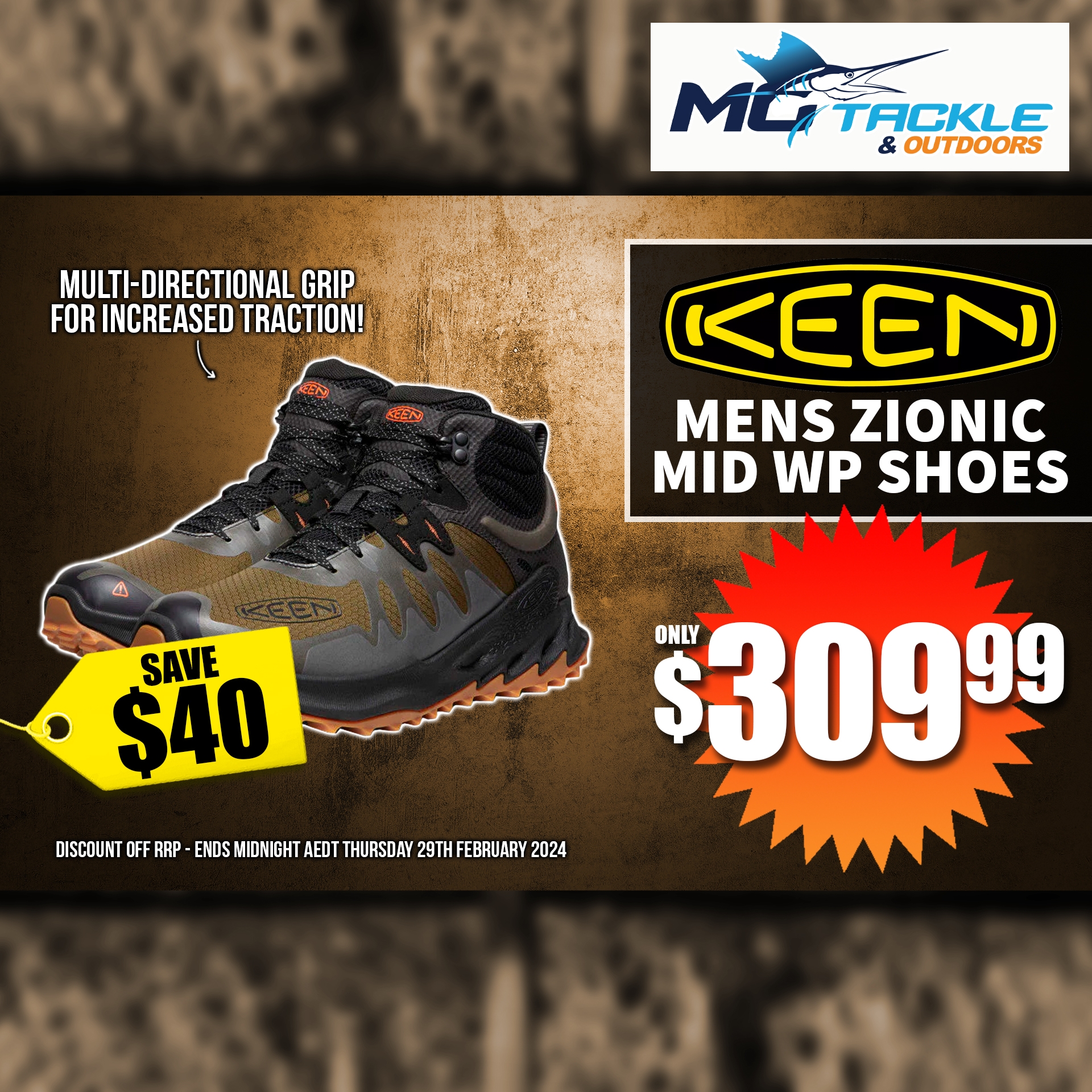 KEEN MENS ZIONIC MID WP SHOES only $309.99