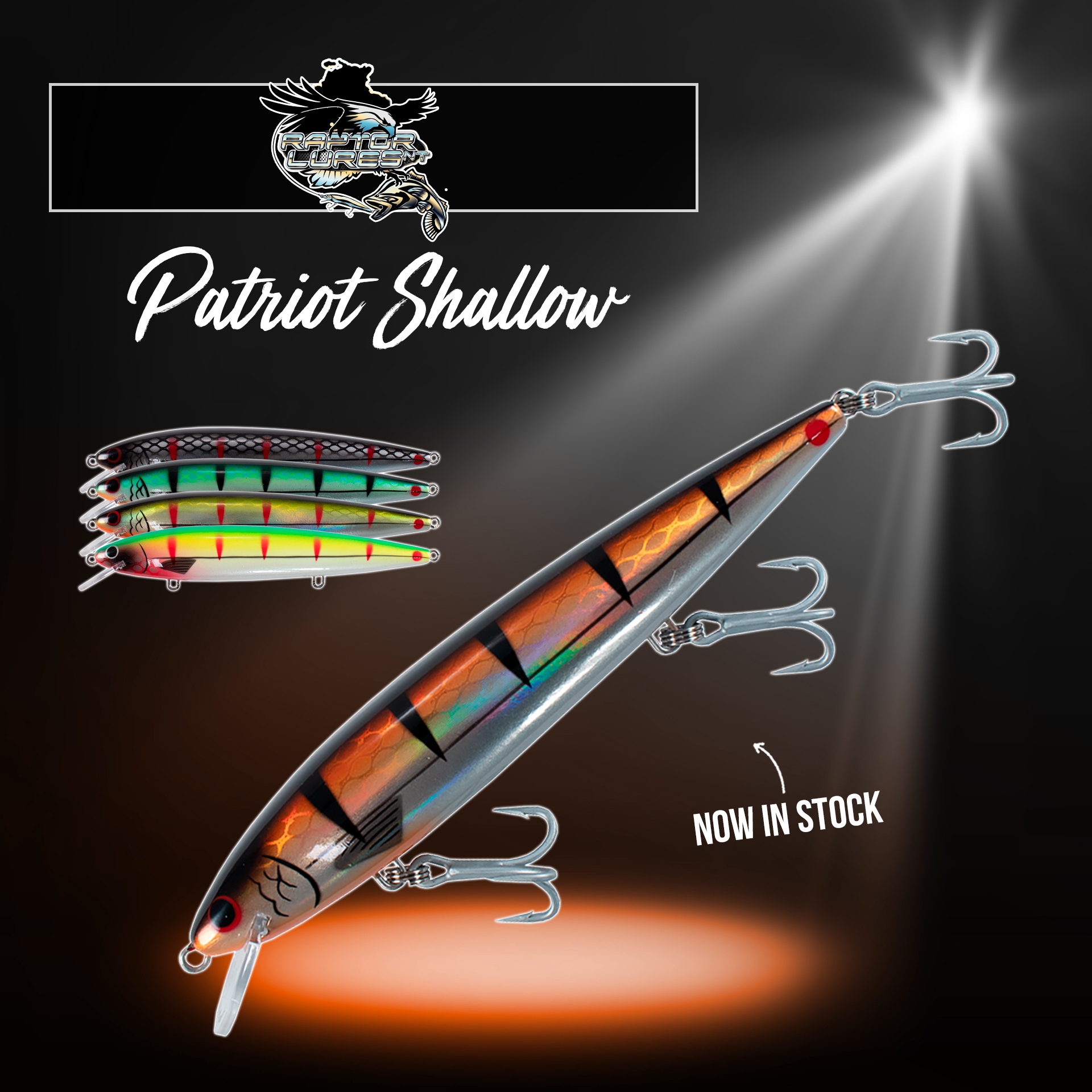 New - RAPTOR LURES PATRIOT SHALLOW LURE
