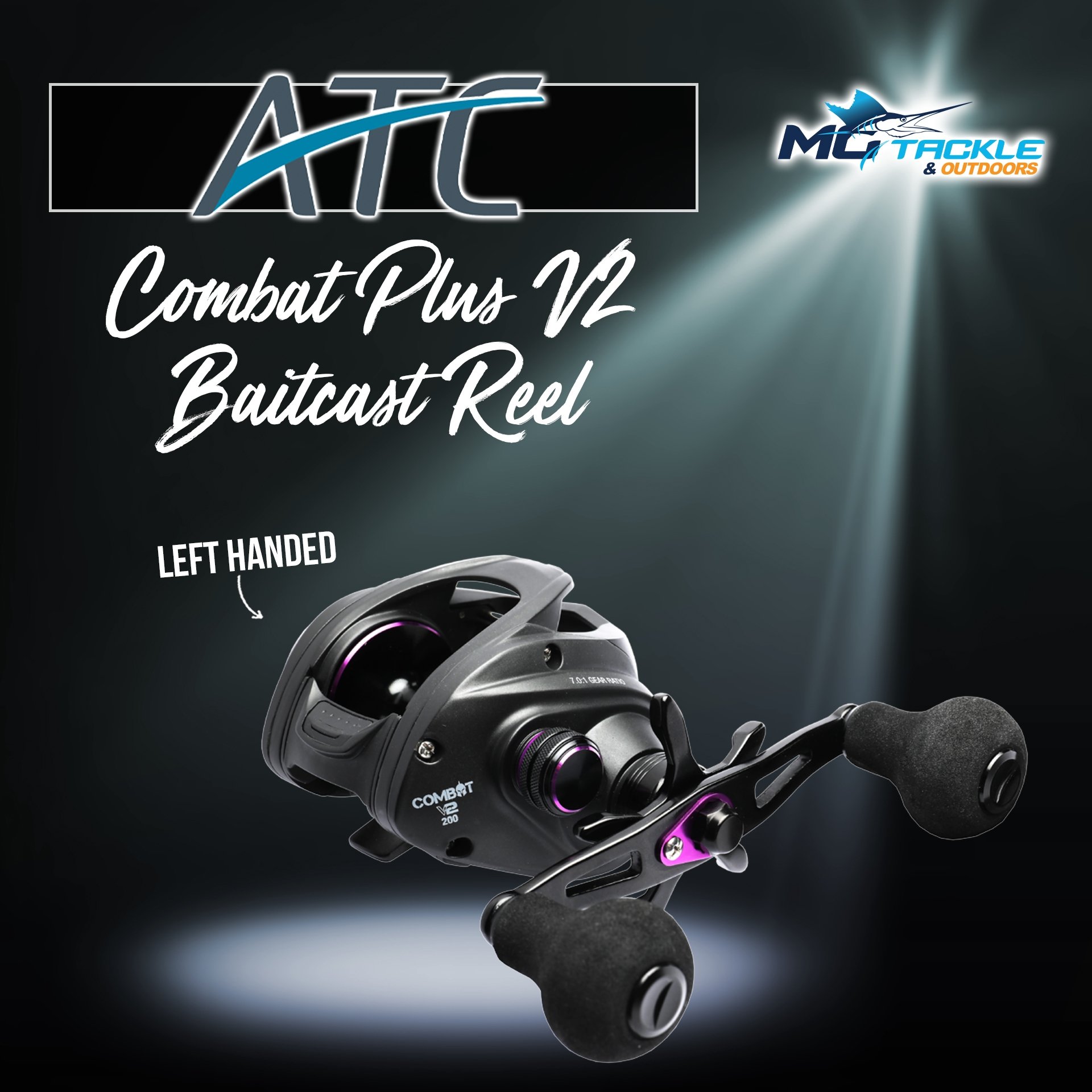 New Size - ATC Combat Plus V2 Baitcast Reel - Left Hand Model