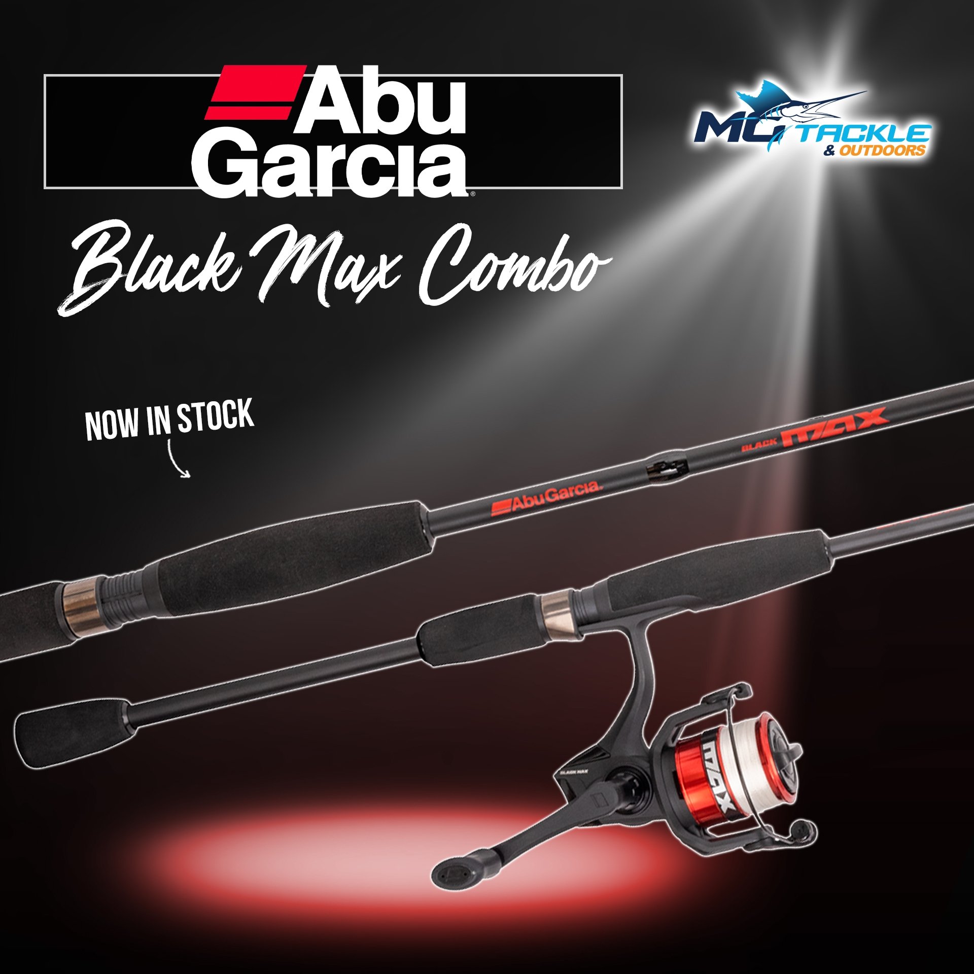 New - ABU GARCIA BLACK MAX PRE-SPOOLED SPIN COMBO