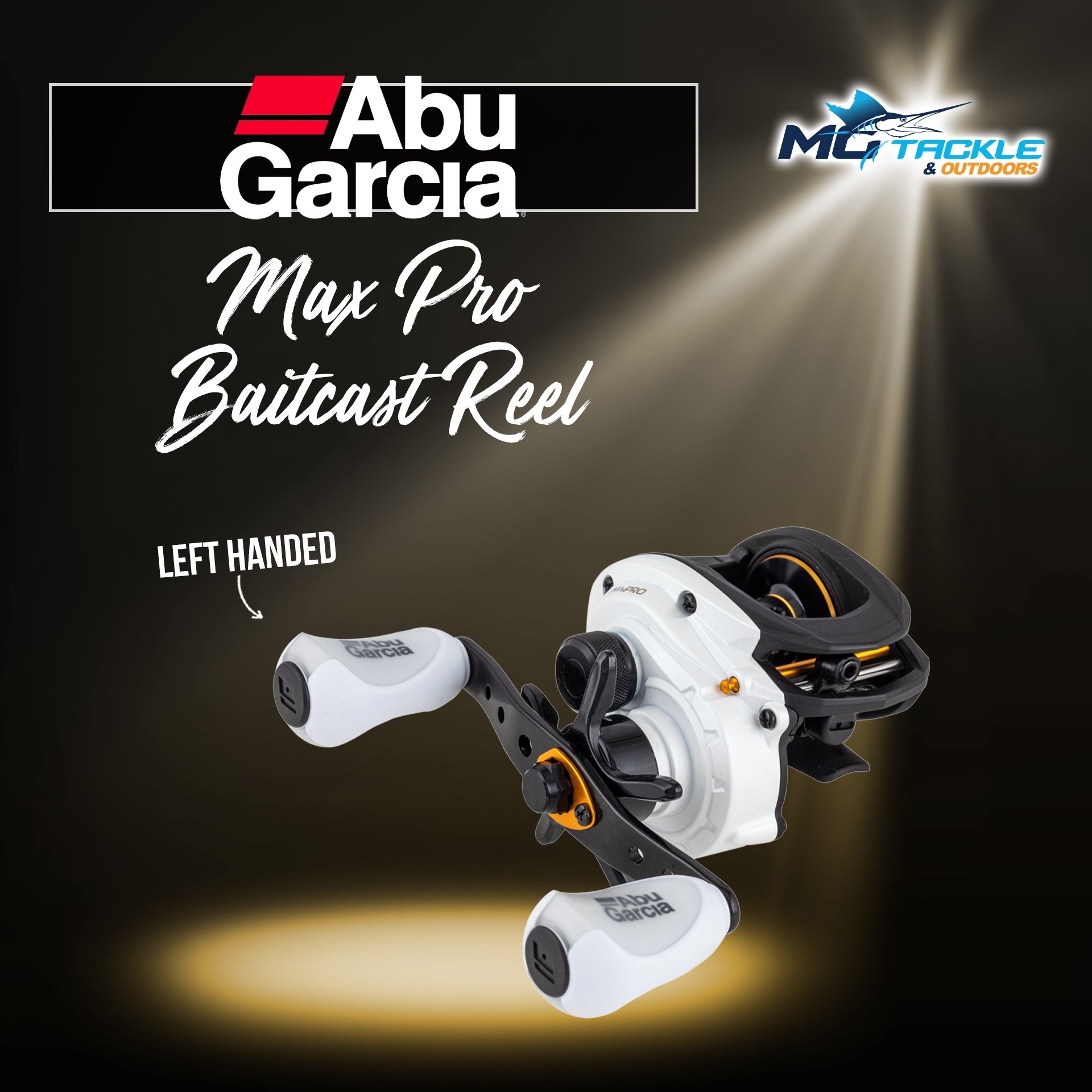 New Size - Abu Garcia Max Pro Baitcast Reel - Left Hand Model