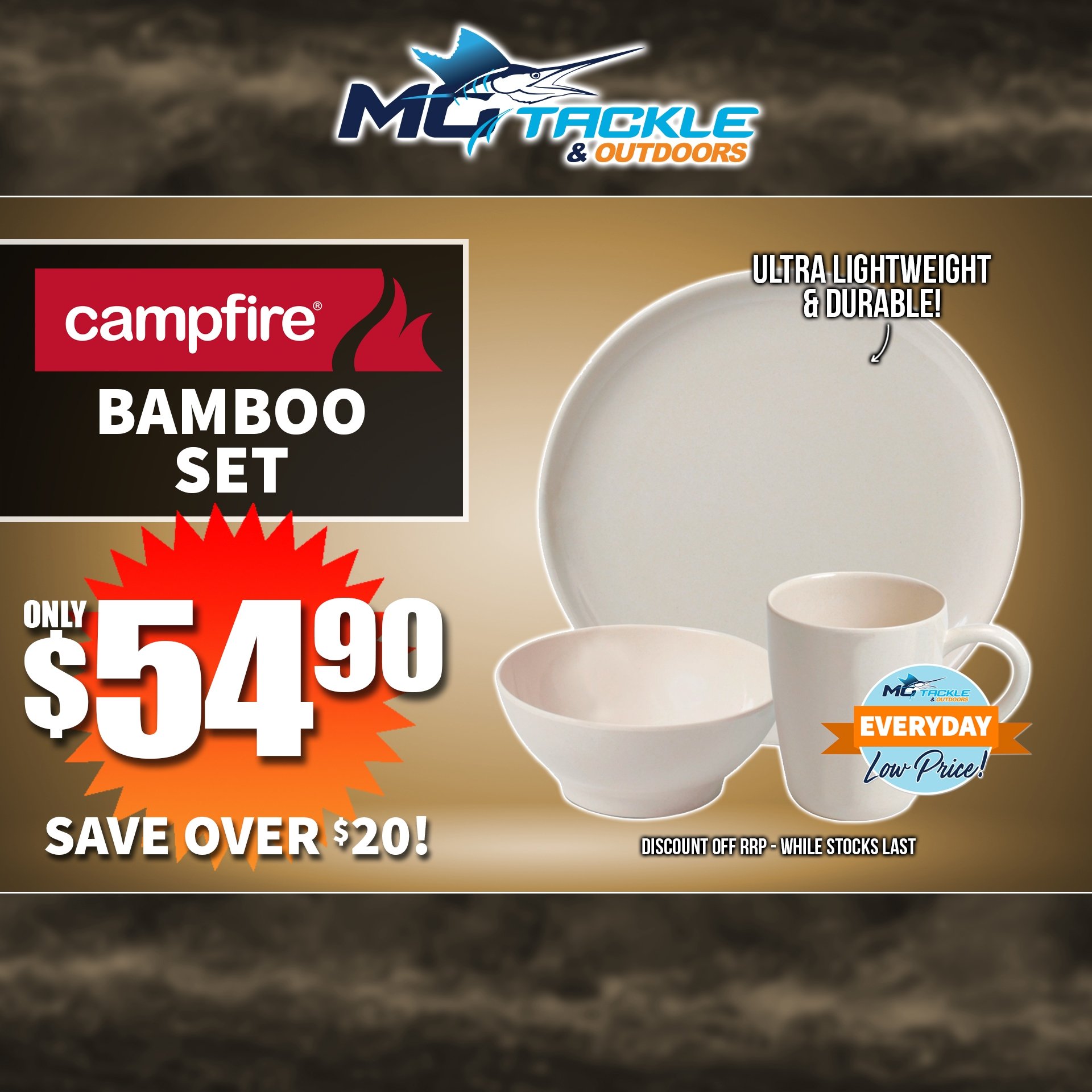 CAMPFIRE BAMBOO SET only $54.90