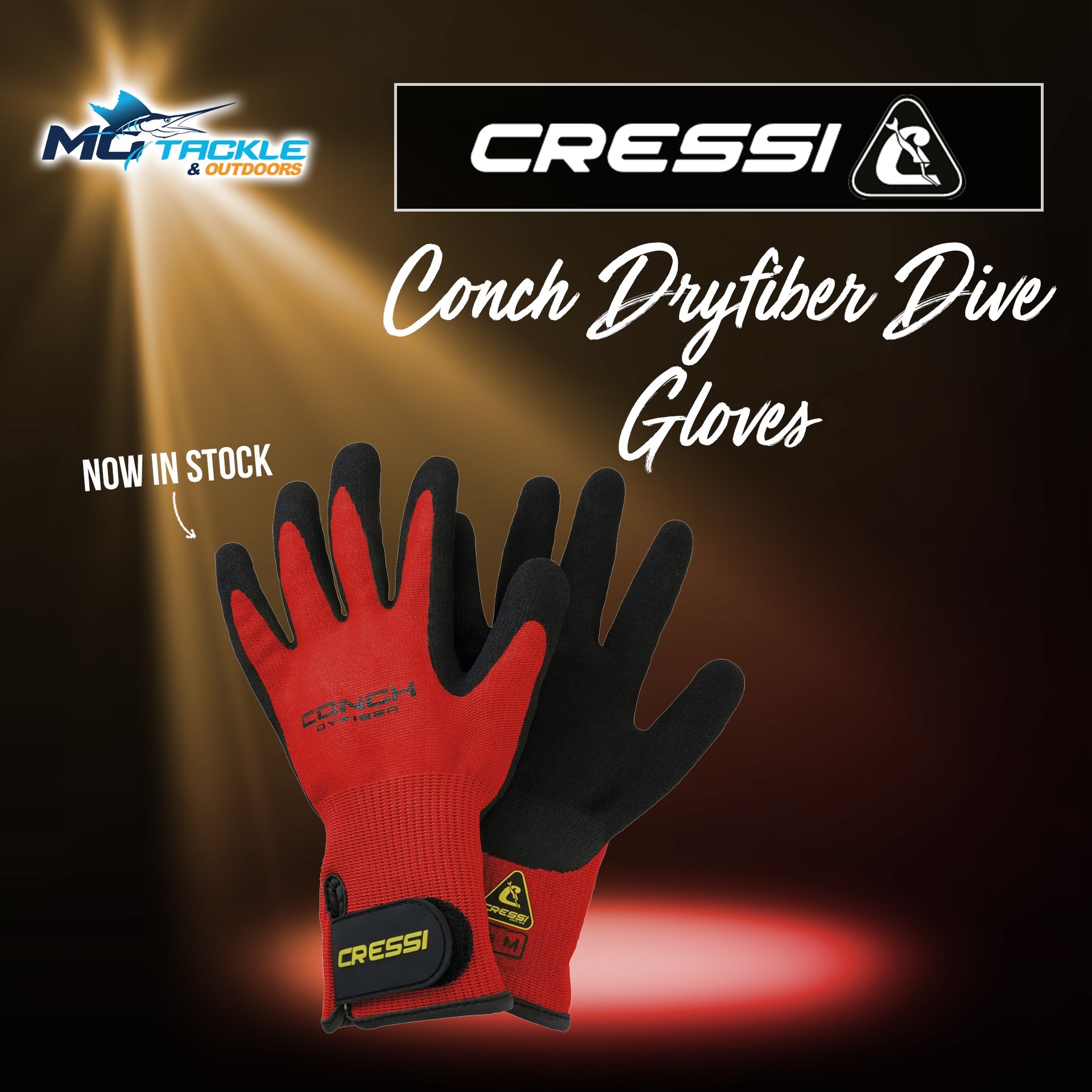 New - Cressi Conch Dryfiber Dive Gloves