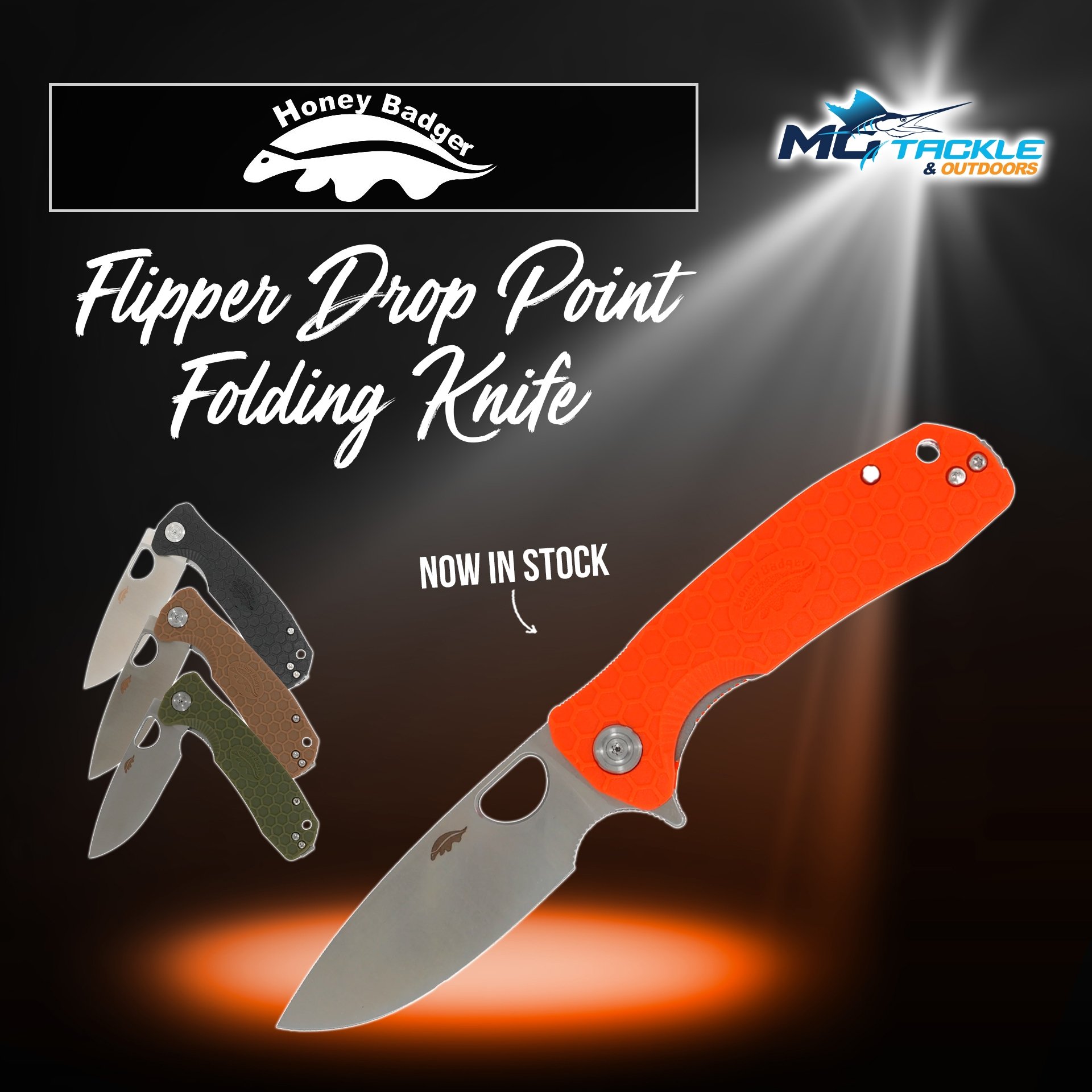 New - HONEY BADGER FLIPPER DROP-POINT FOLDING KNIFE