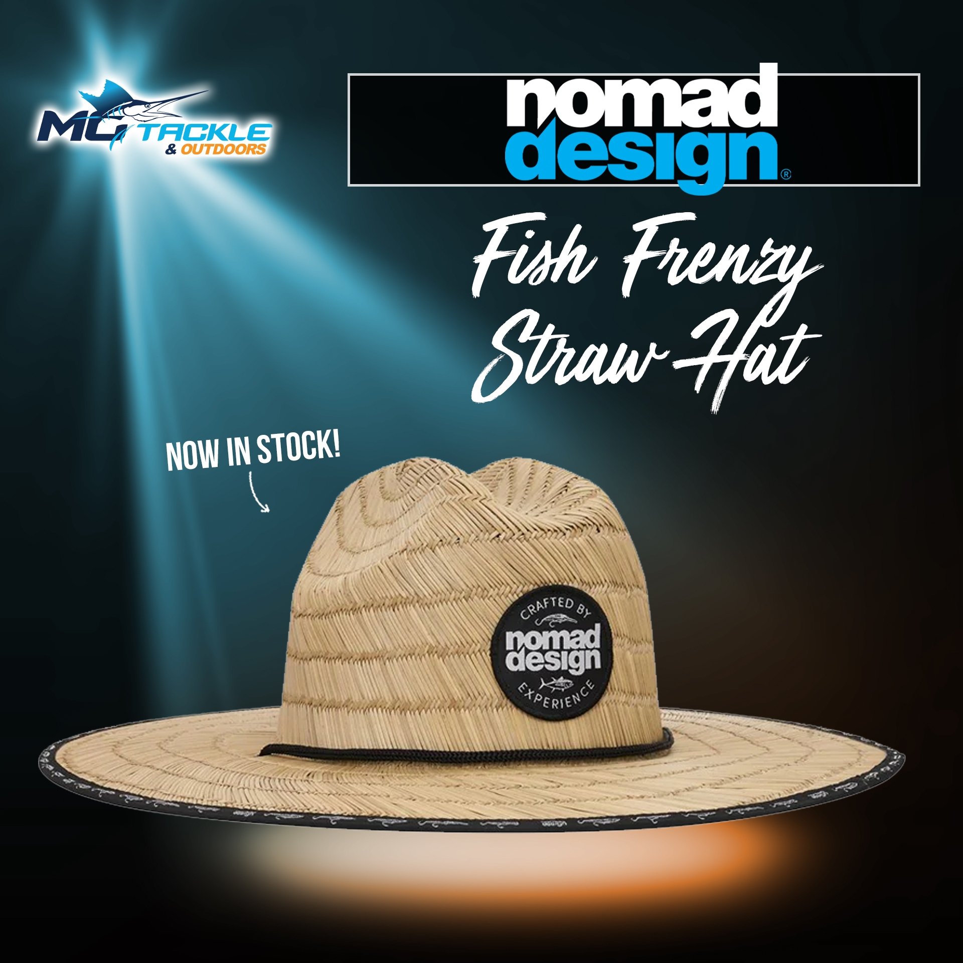 New - Nomad Design Fish Frenzy Straw Hat