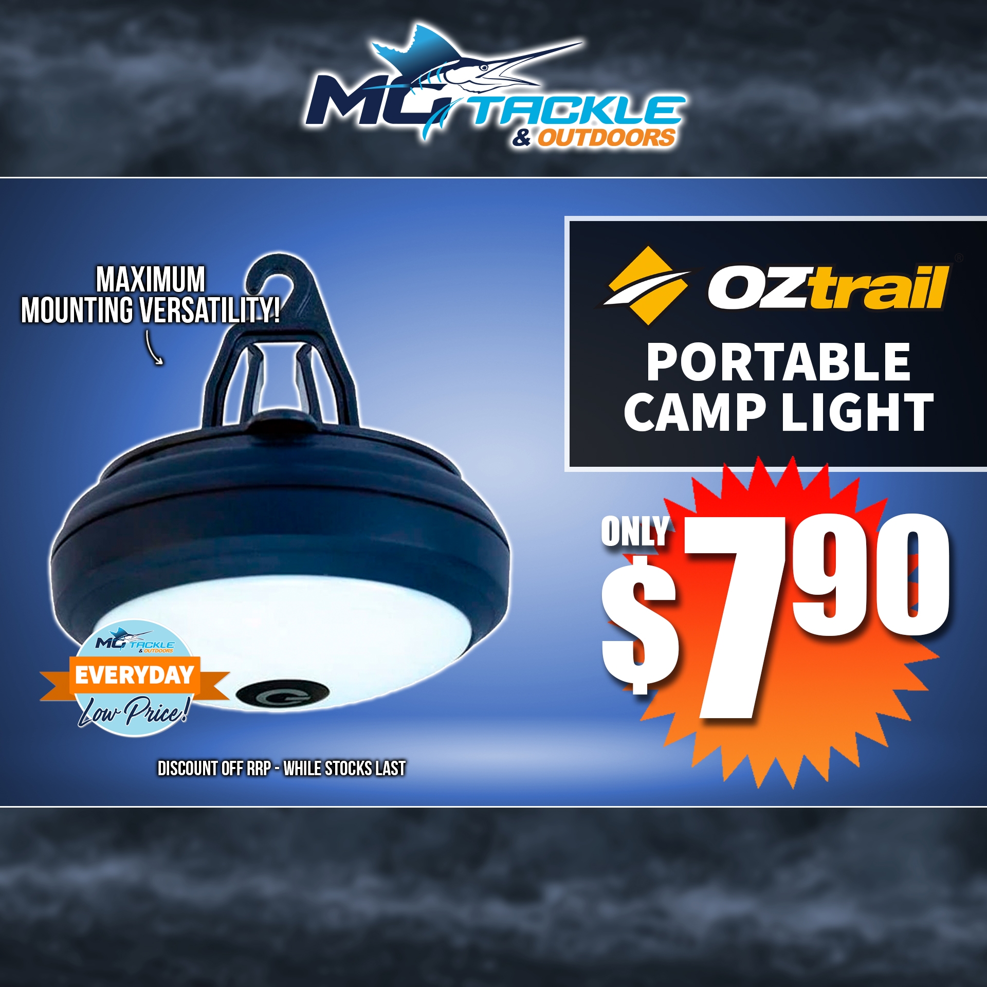 OZTRAIL PORTABLE CAMP LIGHT only $7.90