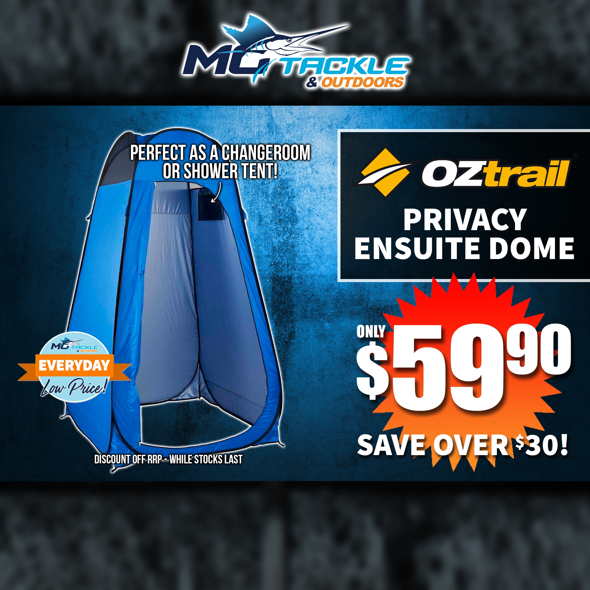 OZTRAIL PRIVACY ENSUITE DOME only $59.90