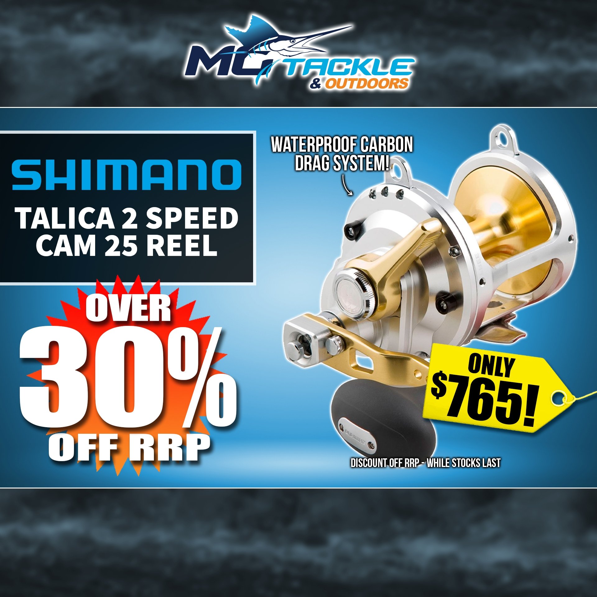 Over 30% off SHIMANO TALICA 2 SPEED CAM OVERHEAD REEL