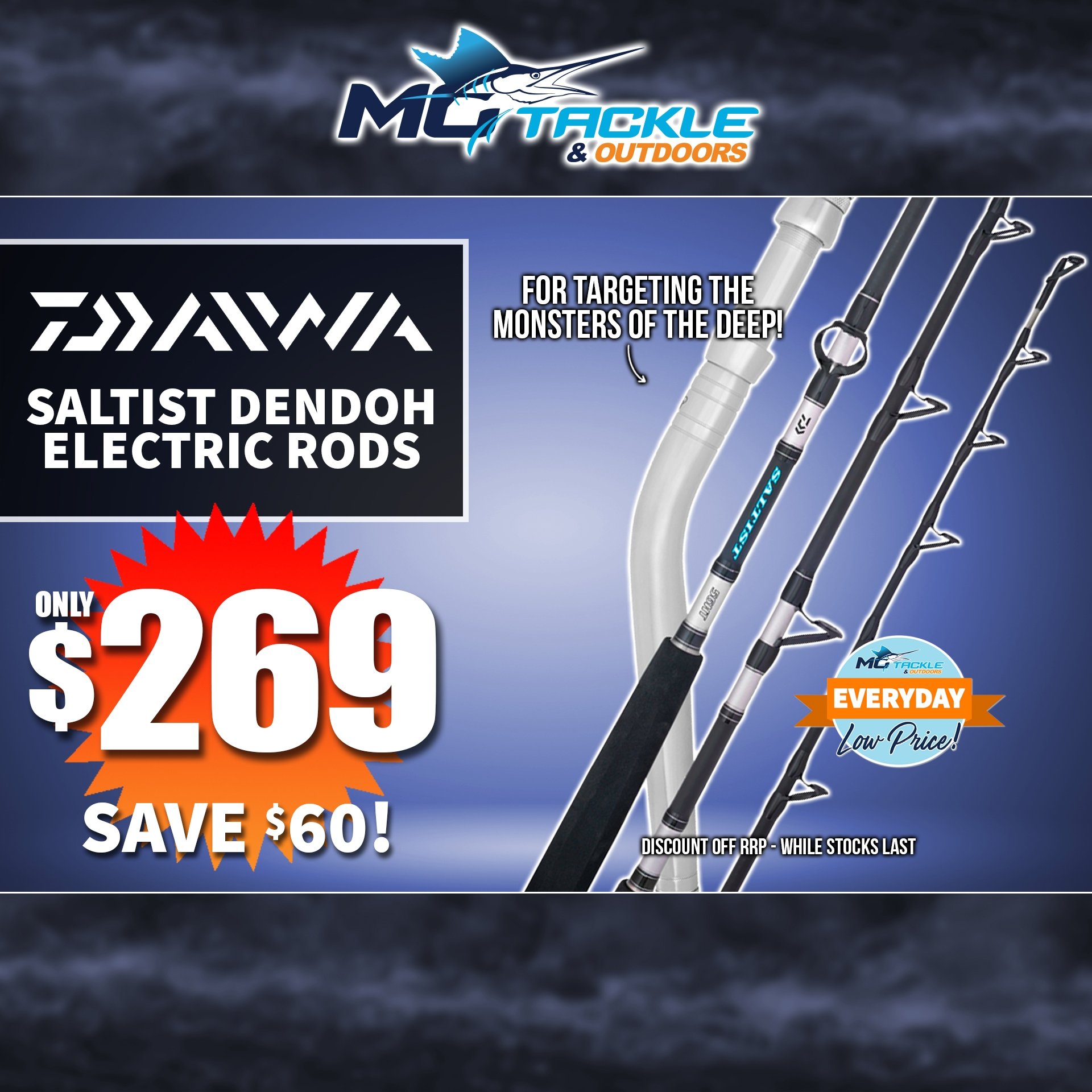 DAIWA SALTIST DENDOH ELECTRIC ROD only $269