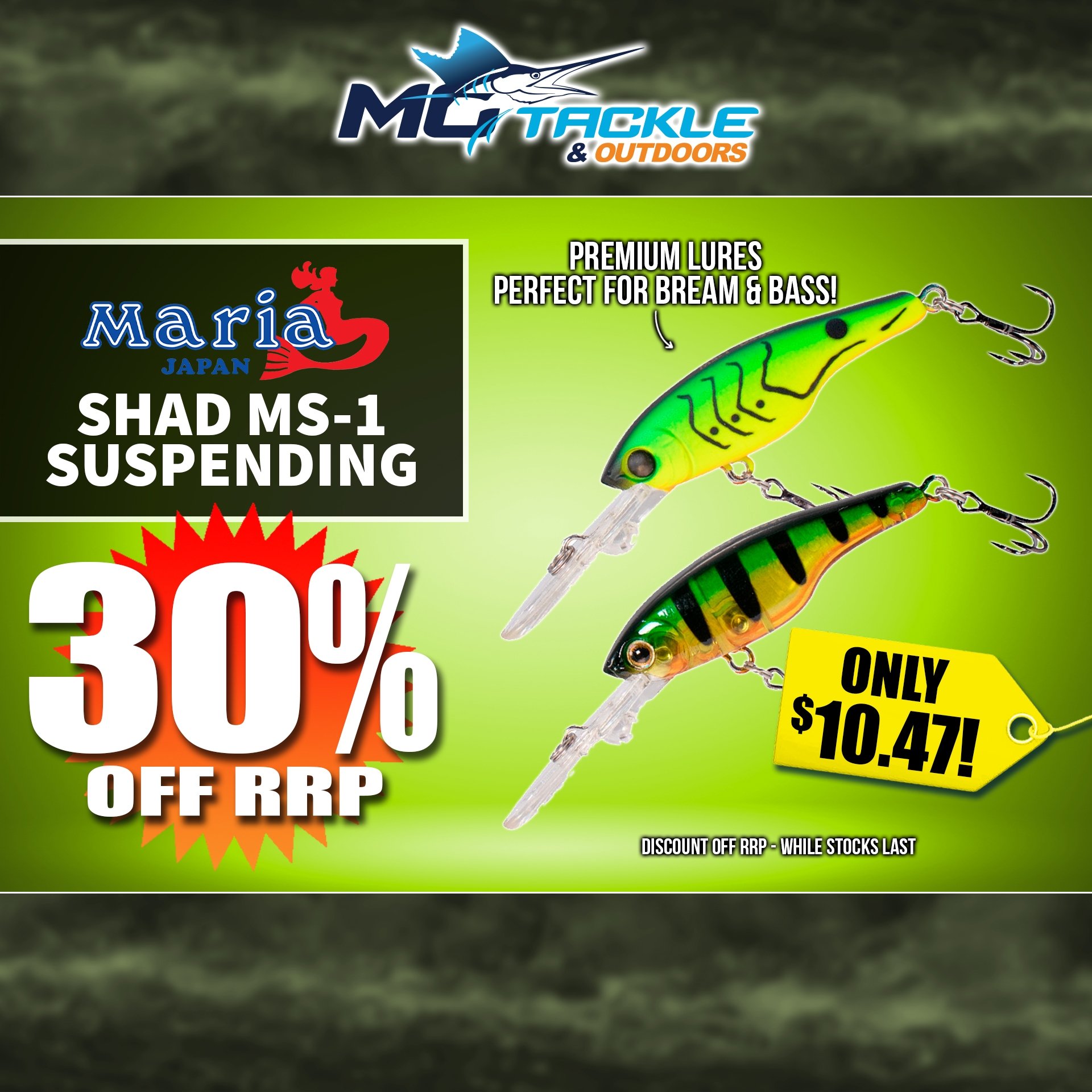 30% off MARIA SHAD MS-1 D45SP - SUSPENDING LURE