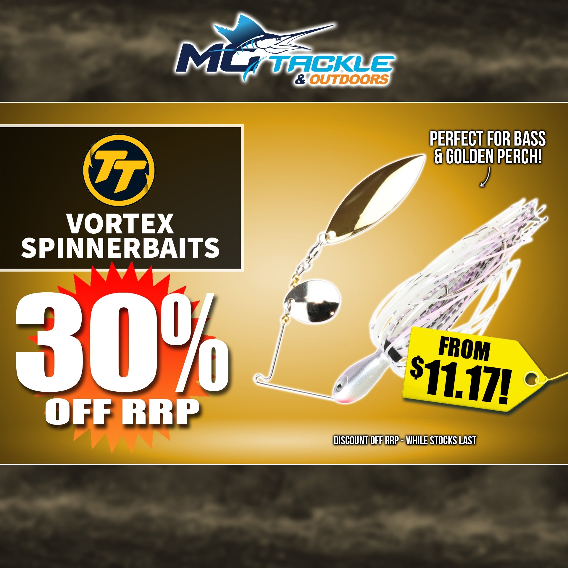 30% off TT VORTEX SPINNERBAIT