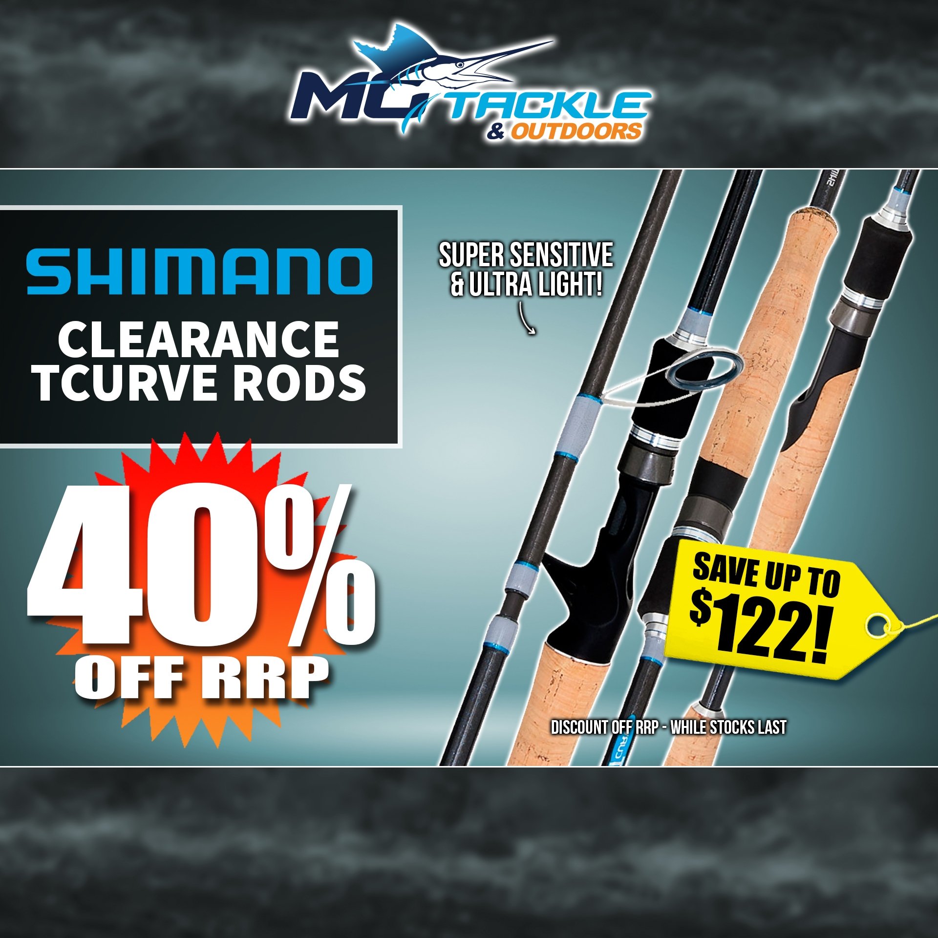 40% off SHIMANO TCURVE ROD - CLEARANCE