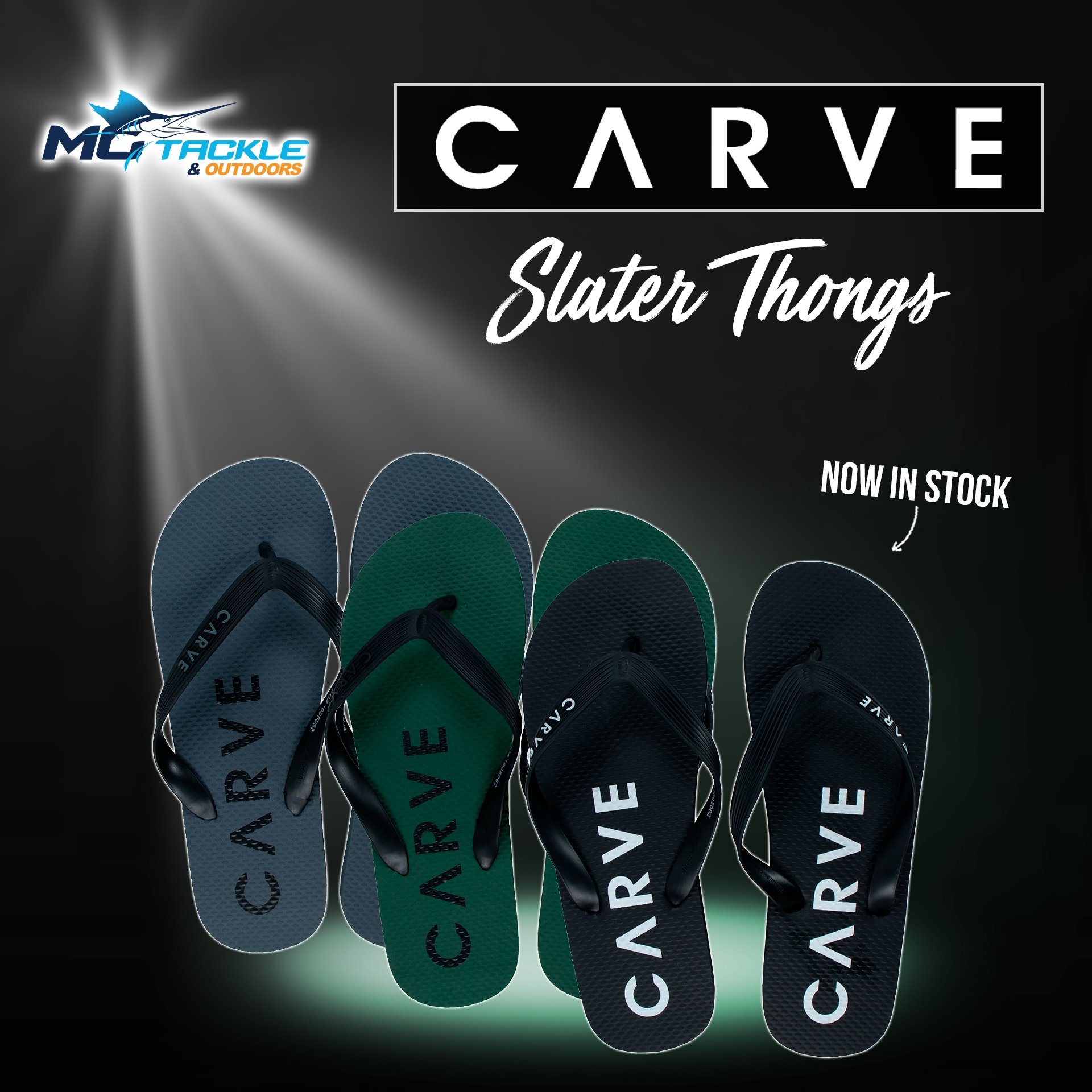 New - CARVE MENS SLATER THONGS