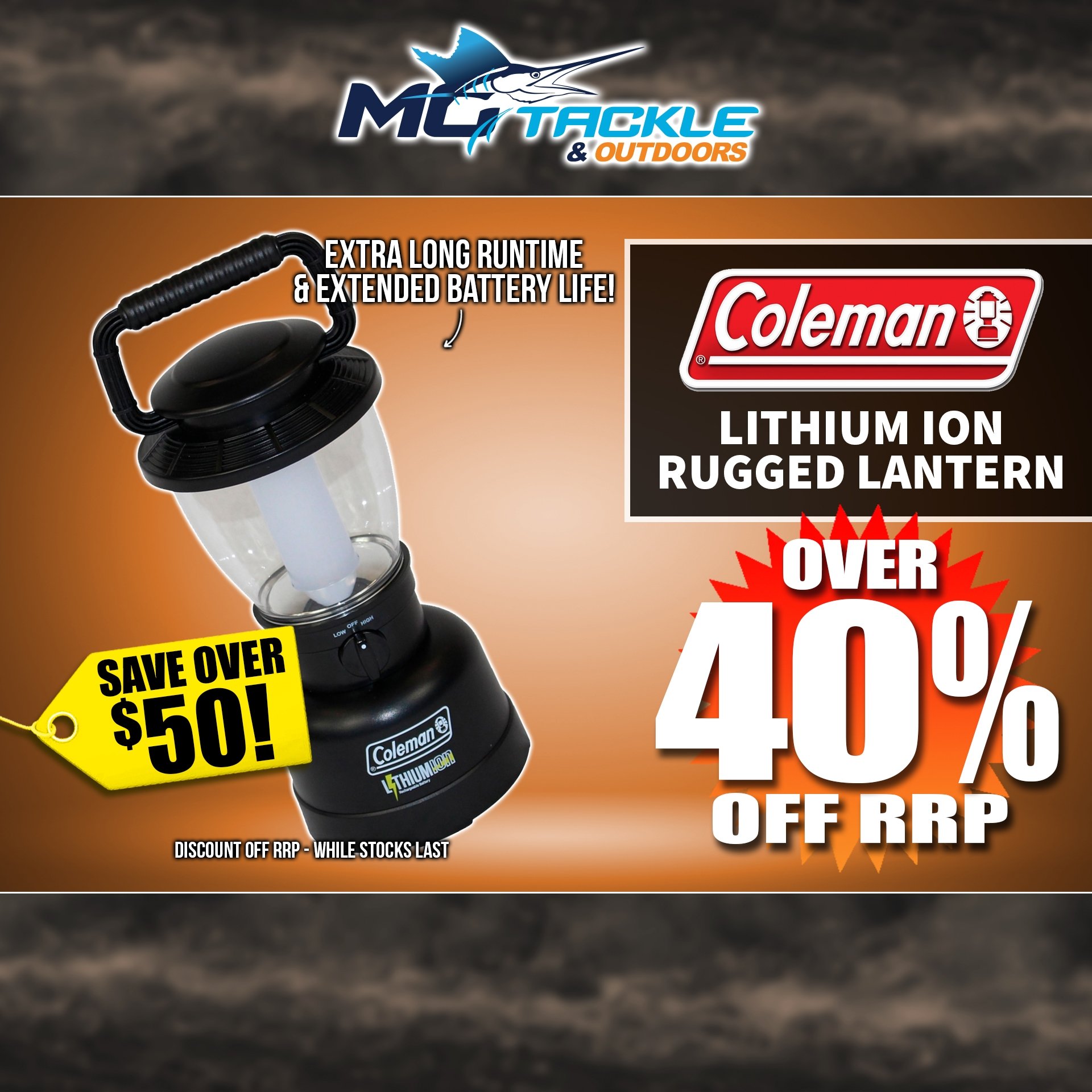 COLEMAN RUGGED LANTERN (LITHIUM ION) only $69.90