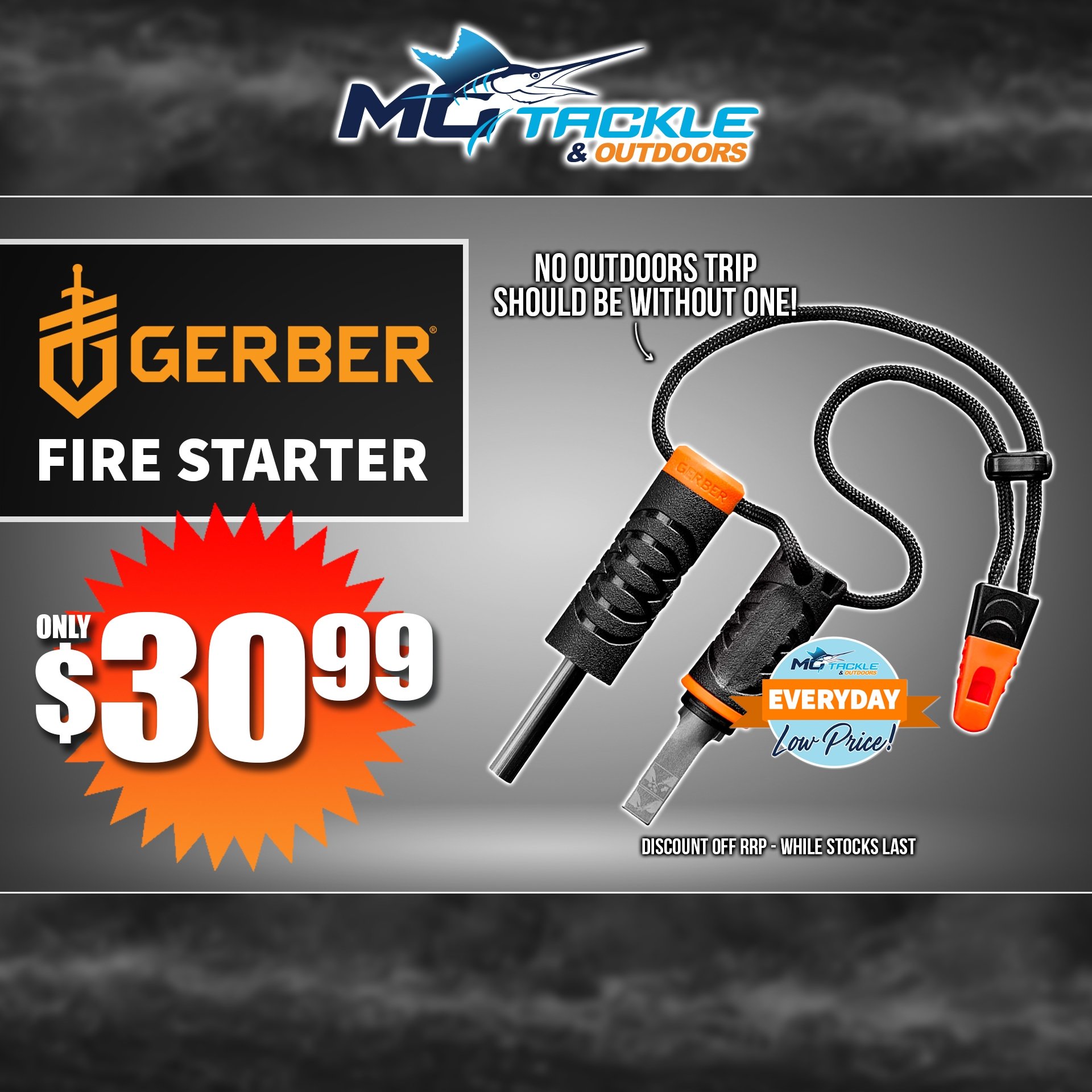 GERBER FIRE STARTER only $30.99