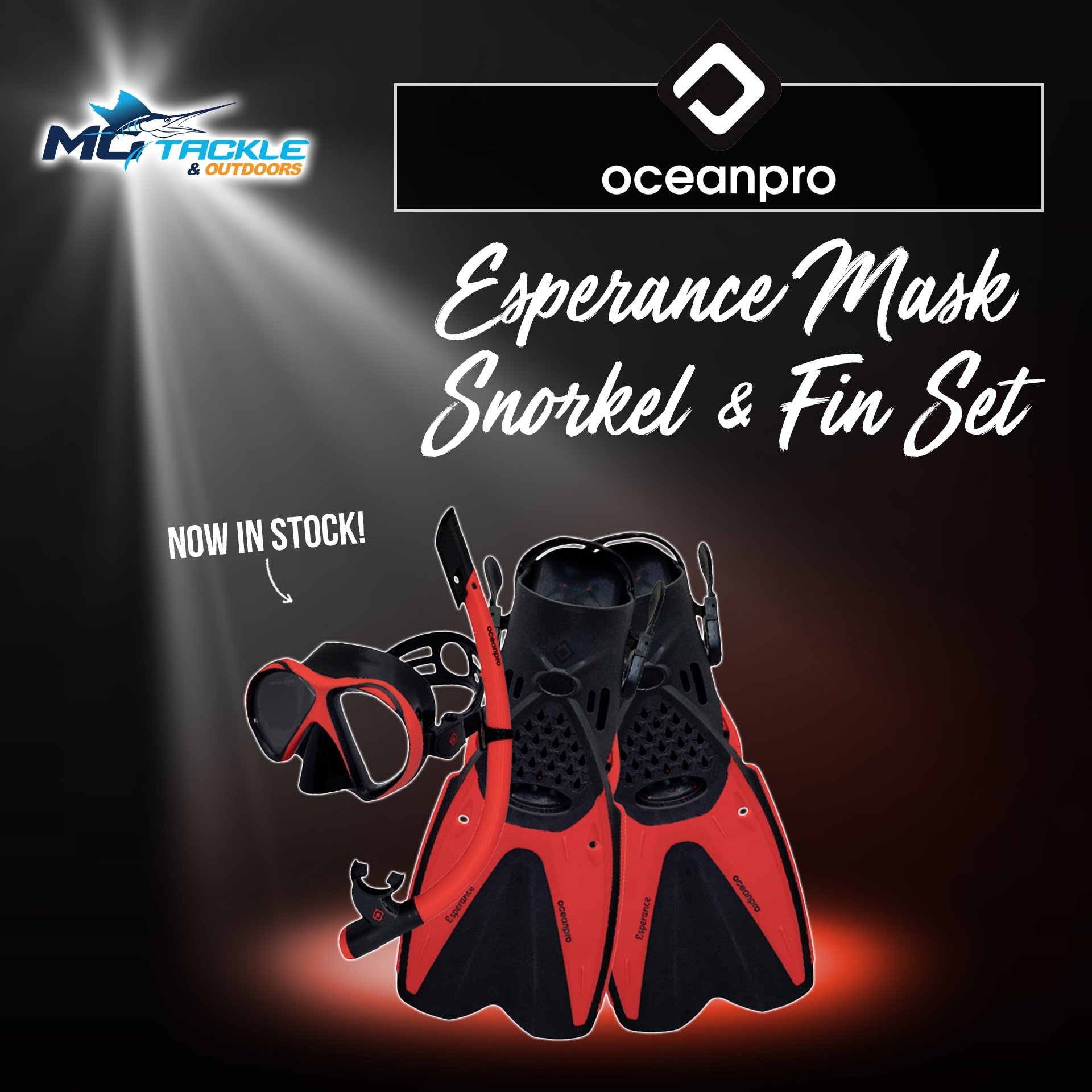 New - OCEANPRO ESPERANCE MASK SNORKEL & FIN SET