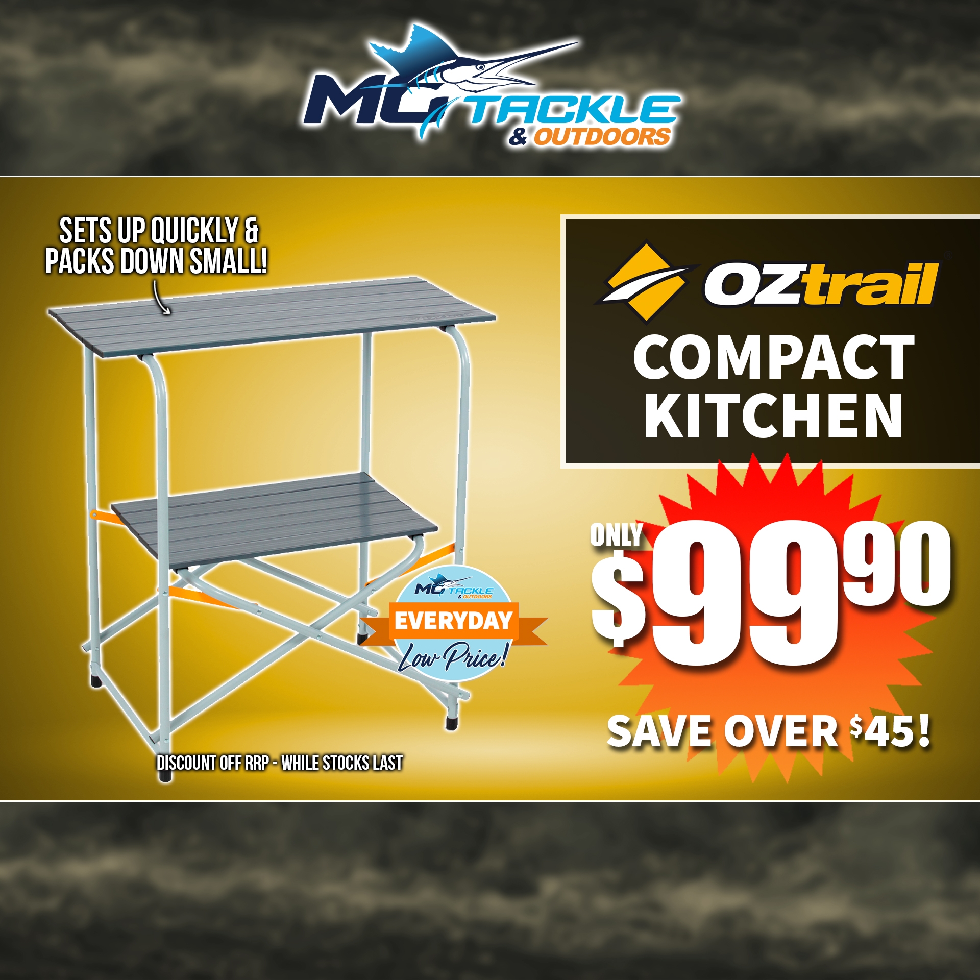 OZTRAIL COMPACT KITCHEN only $99.90