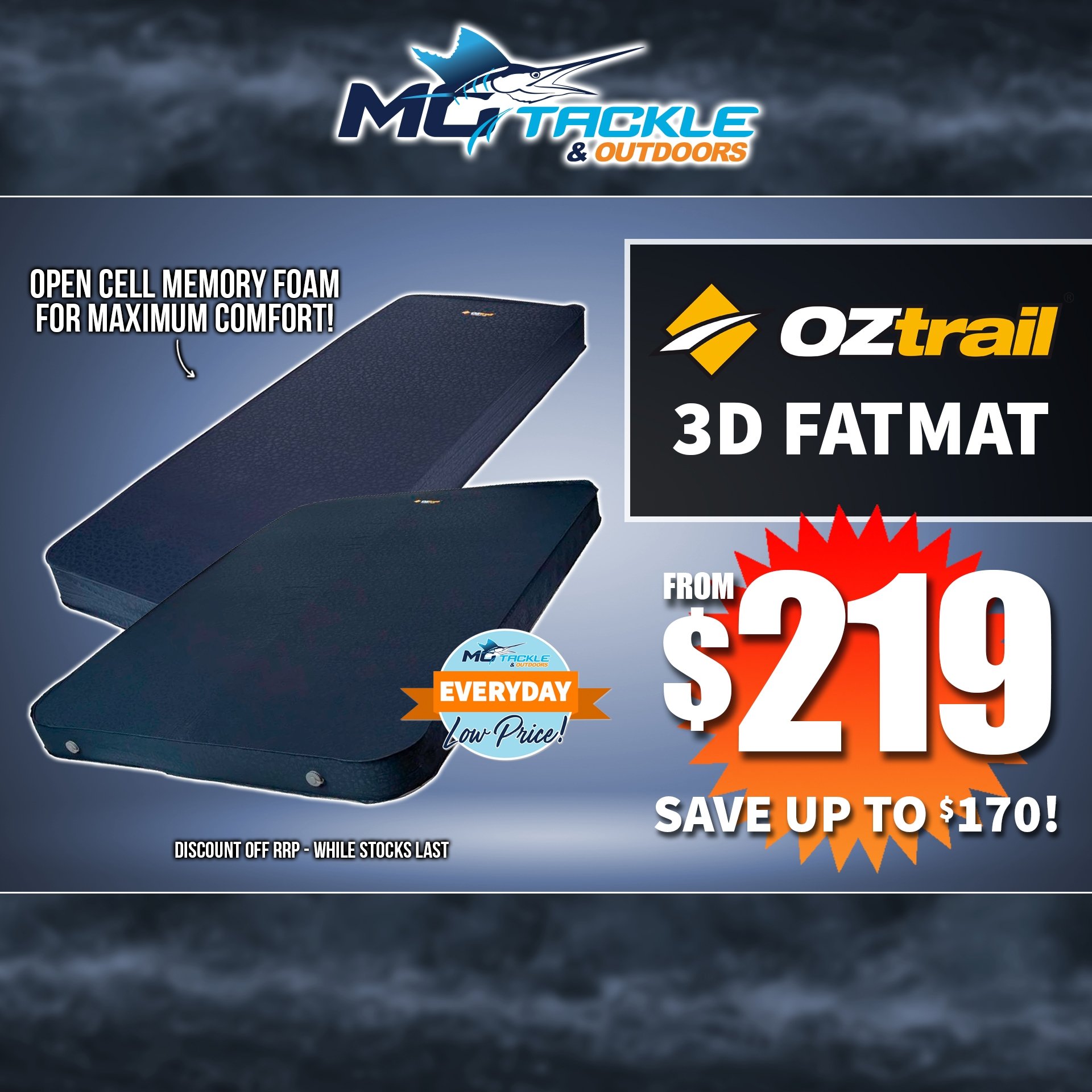 OZTRAIL 3D FATMAT from $219