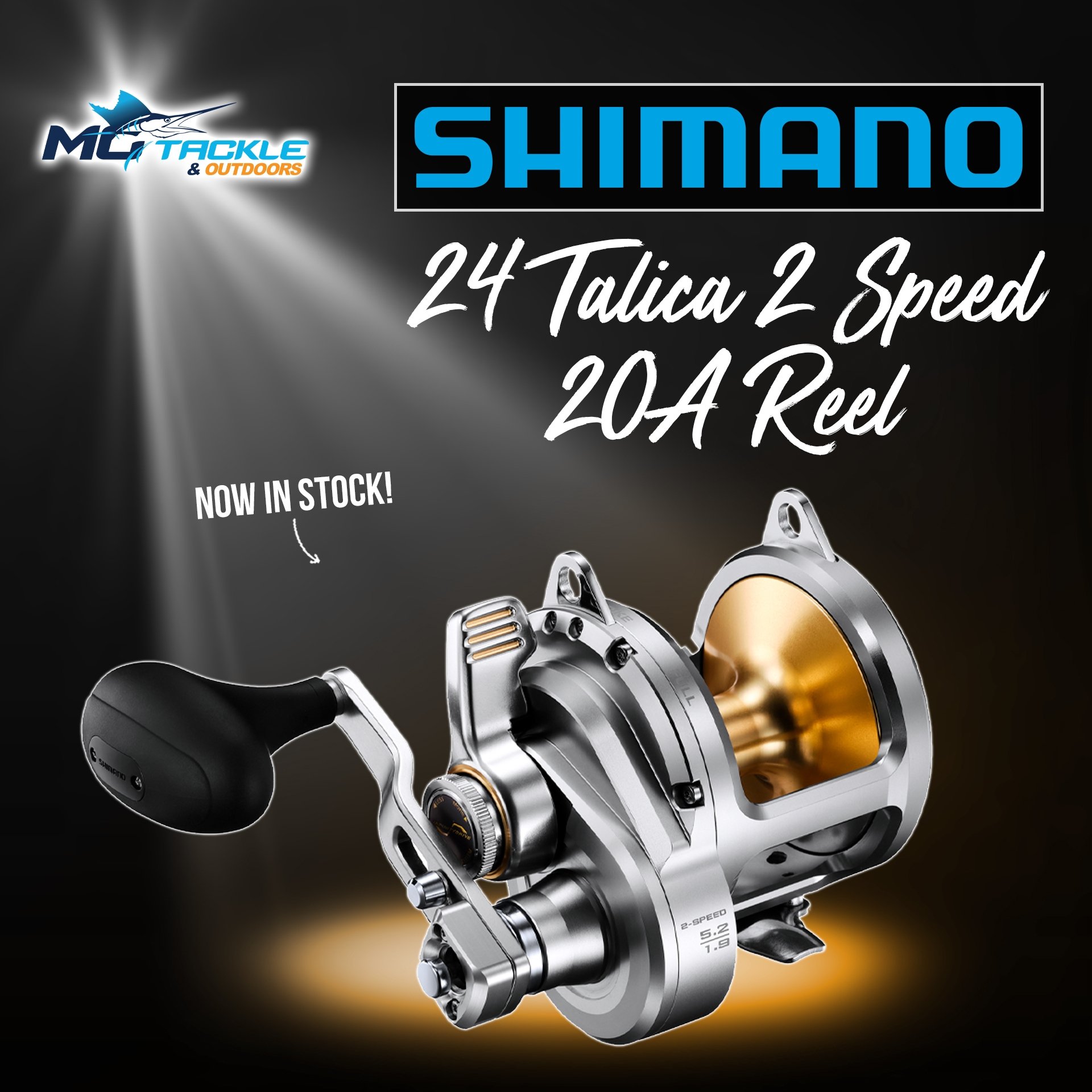 New - SHIMANO 24 TALICA 2 SPEED OVERHEAD REEL