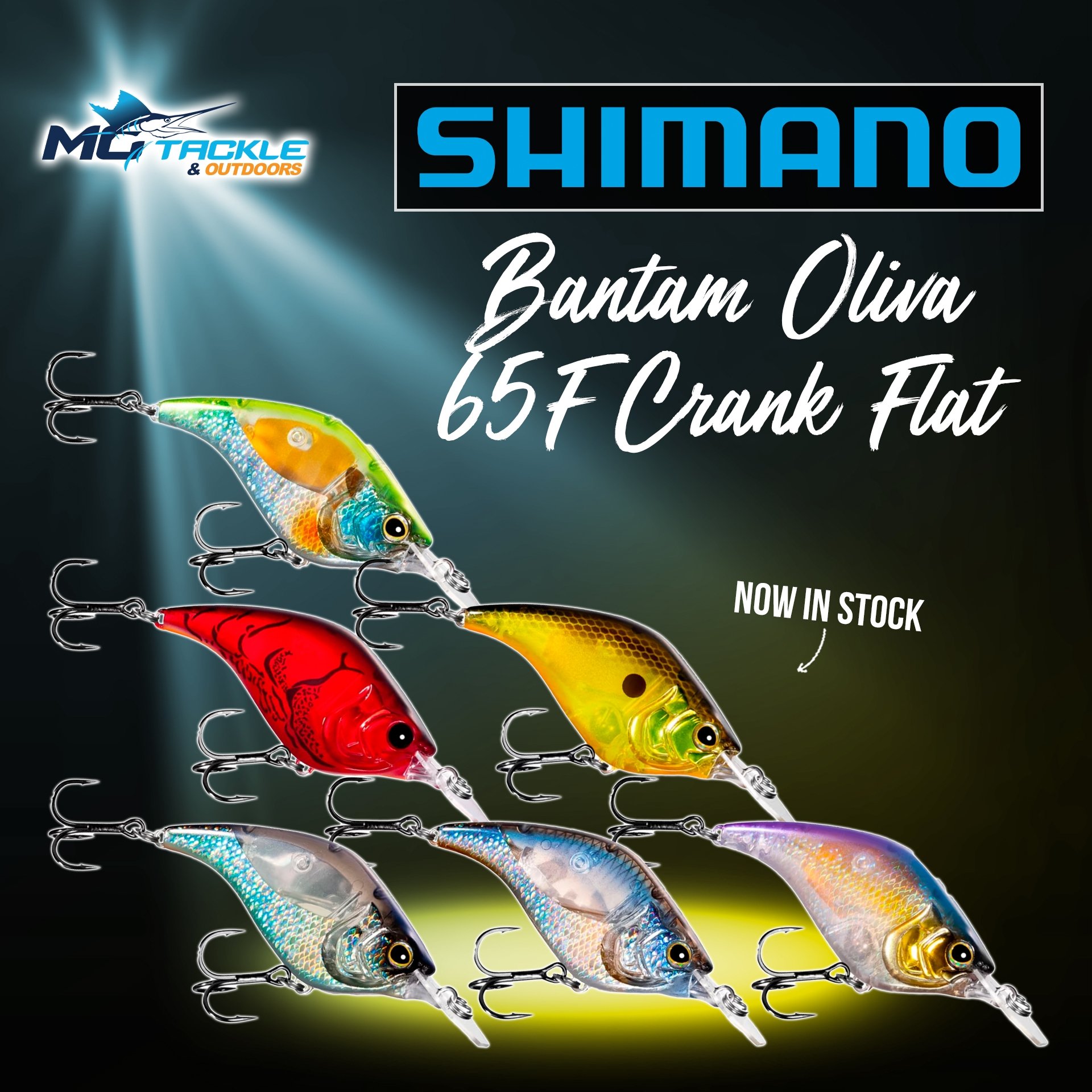 New - SHIMANO BANTAM OLIVA CRANK FLAT 65F LURE