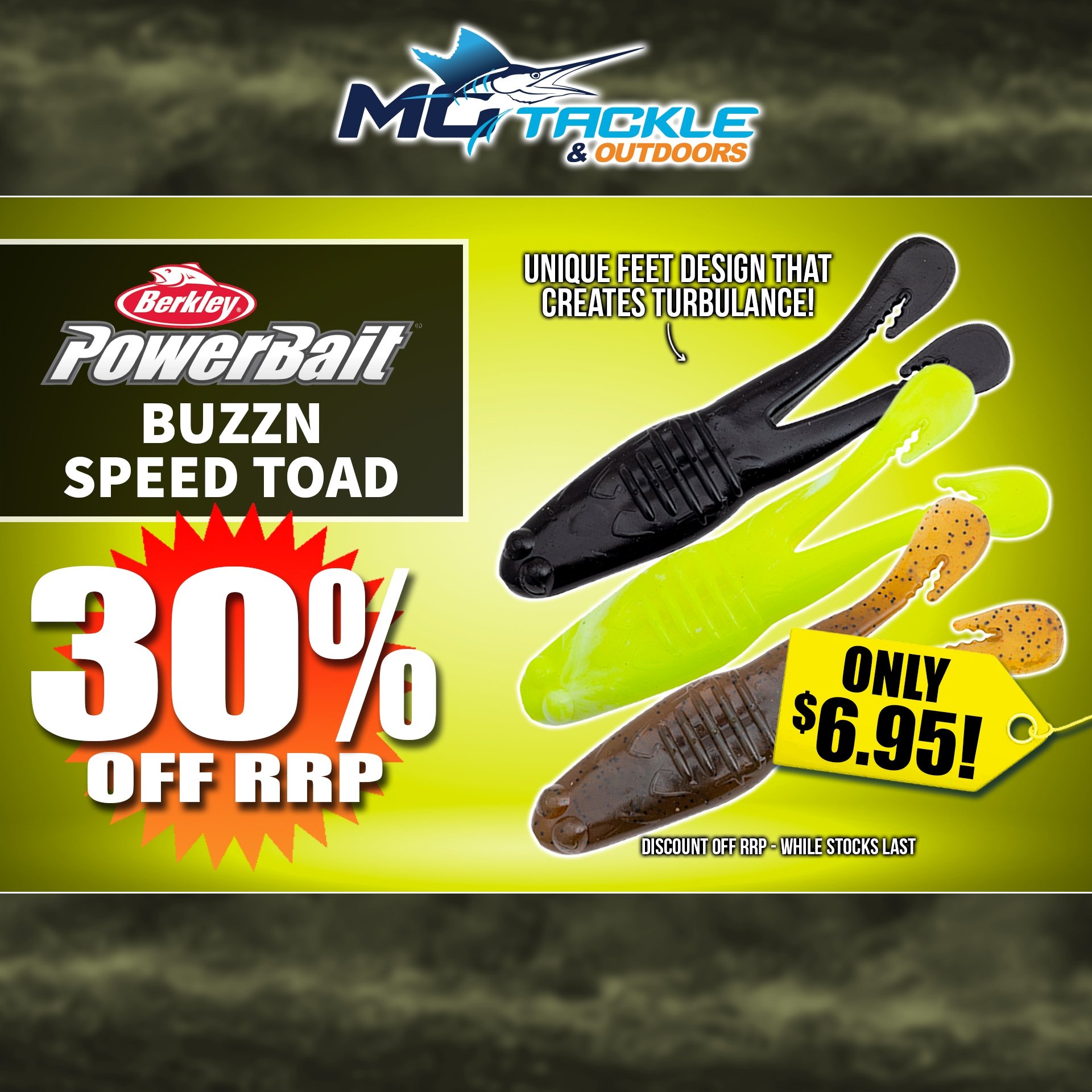 30% off BERKLEY POWERBAIT BUZZN SPEED TOAD