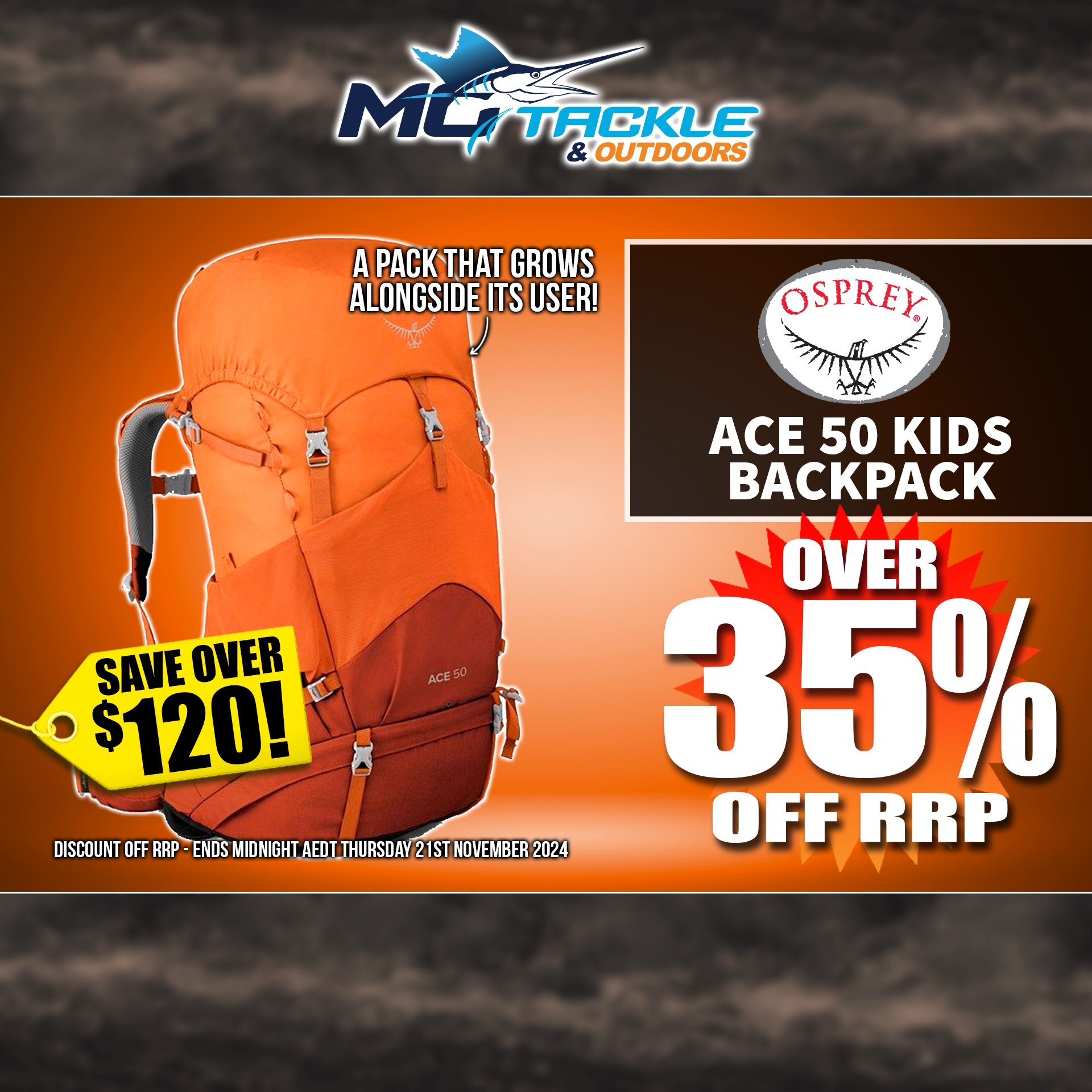 OSPREY ACE 50 KIDS BACKPACK only $199