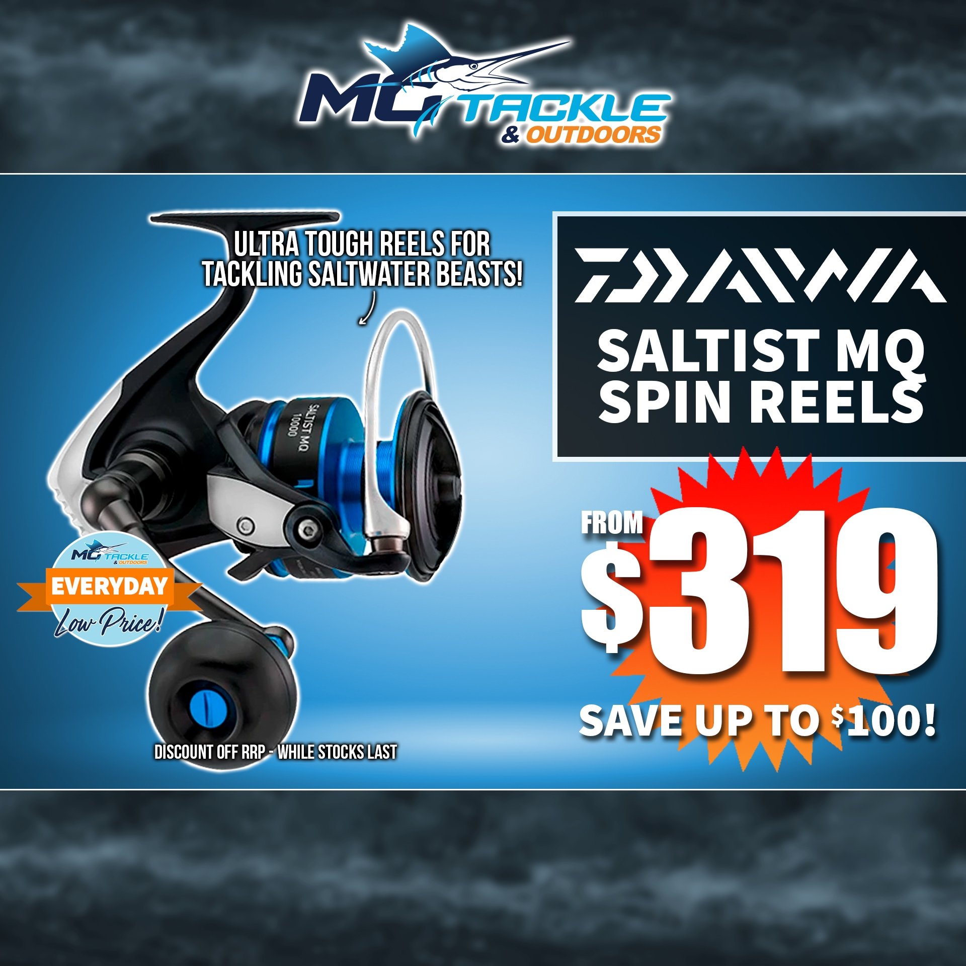 DAIWA 21 SALTIST MQ SPIN REEL from $319