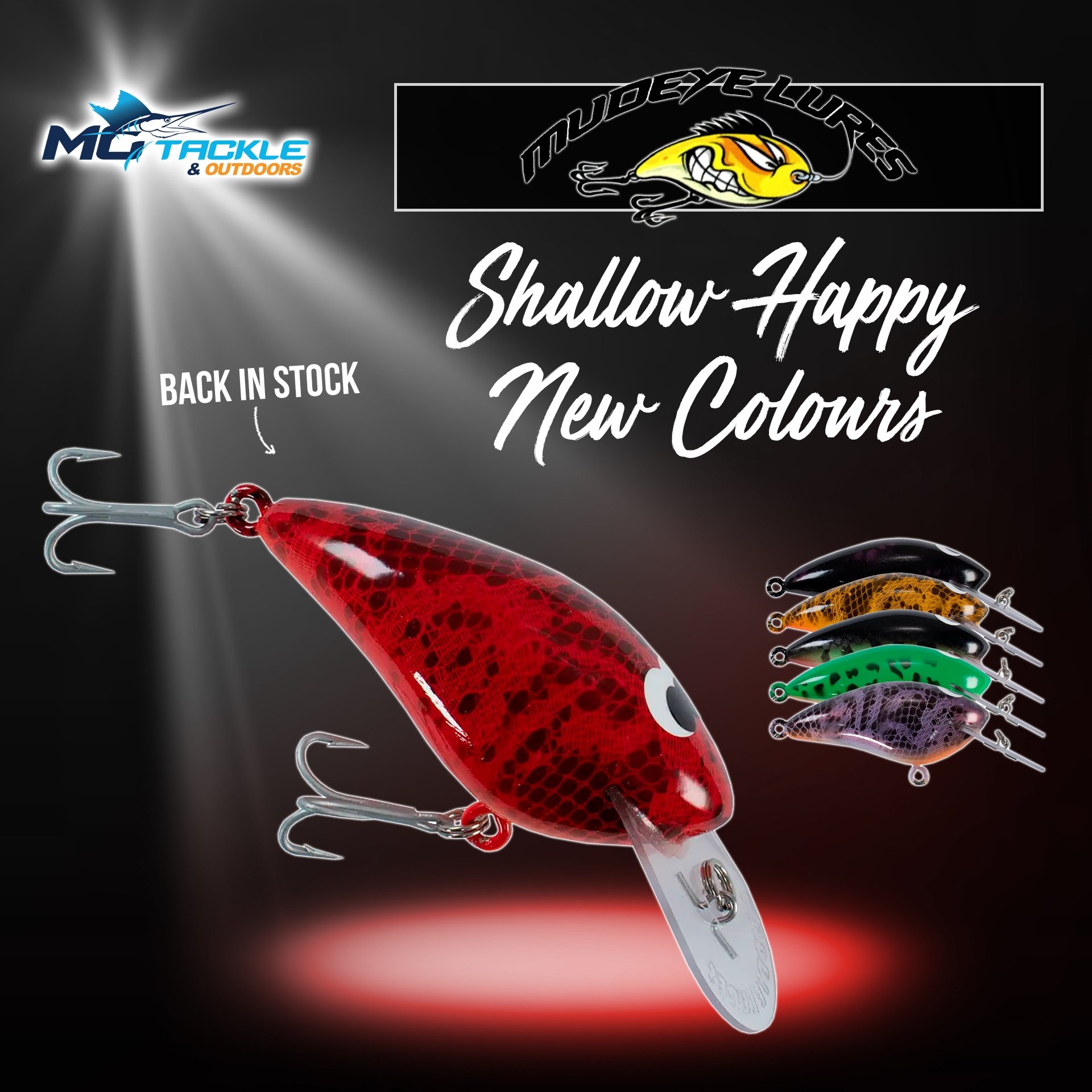 New Colours - MUDEYE LURES SHALLOW HAPPY LURE