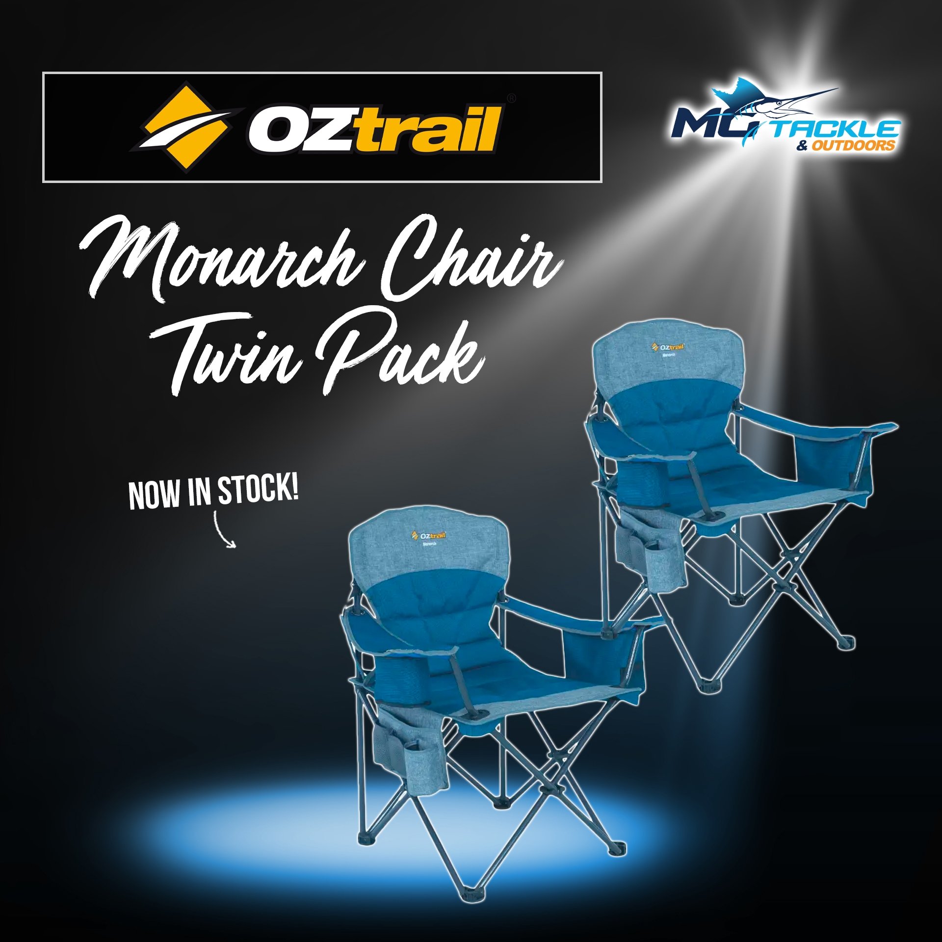 New - OZTRAIL MONARCH CHAIR TWIN PACK