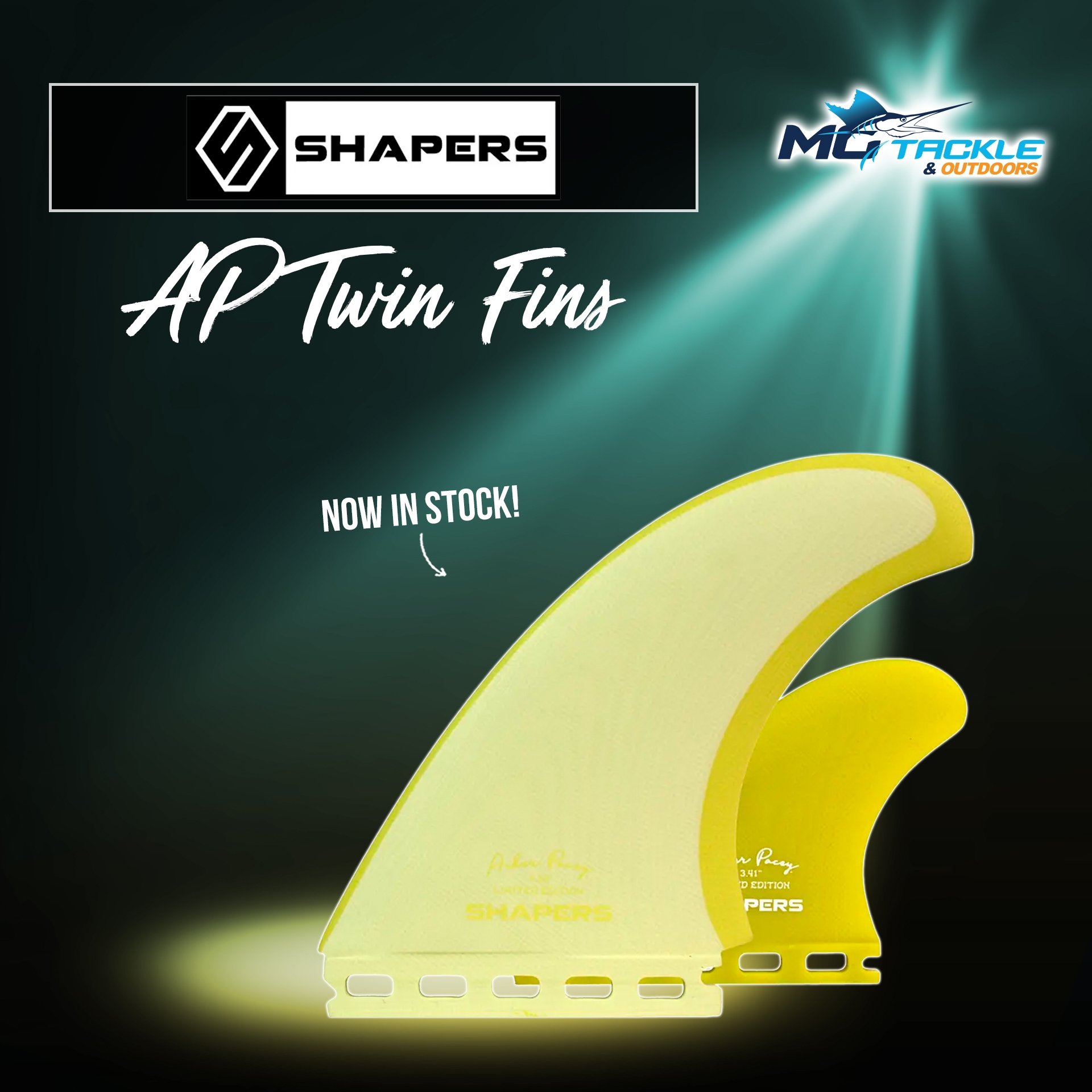 New - SHAPERS AP TWIN FIN SURFBOARD FINS