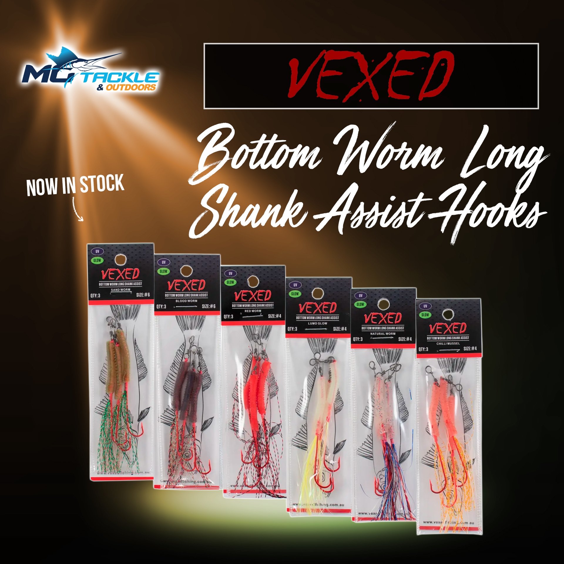 New - VEXED BOTTOM WORM LONG SHANK ASSIST HOOK