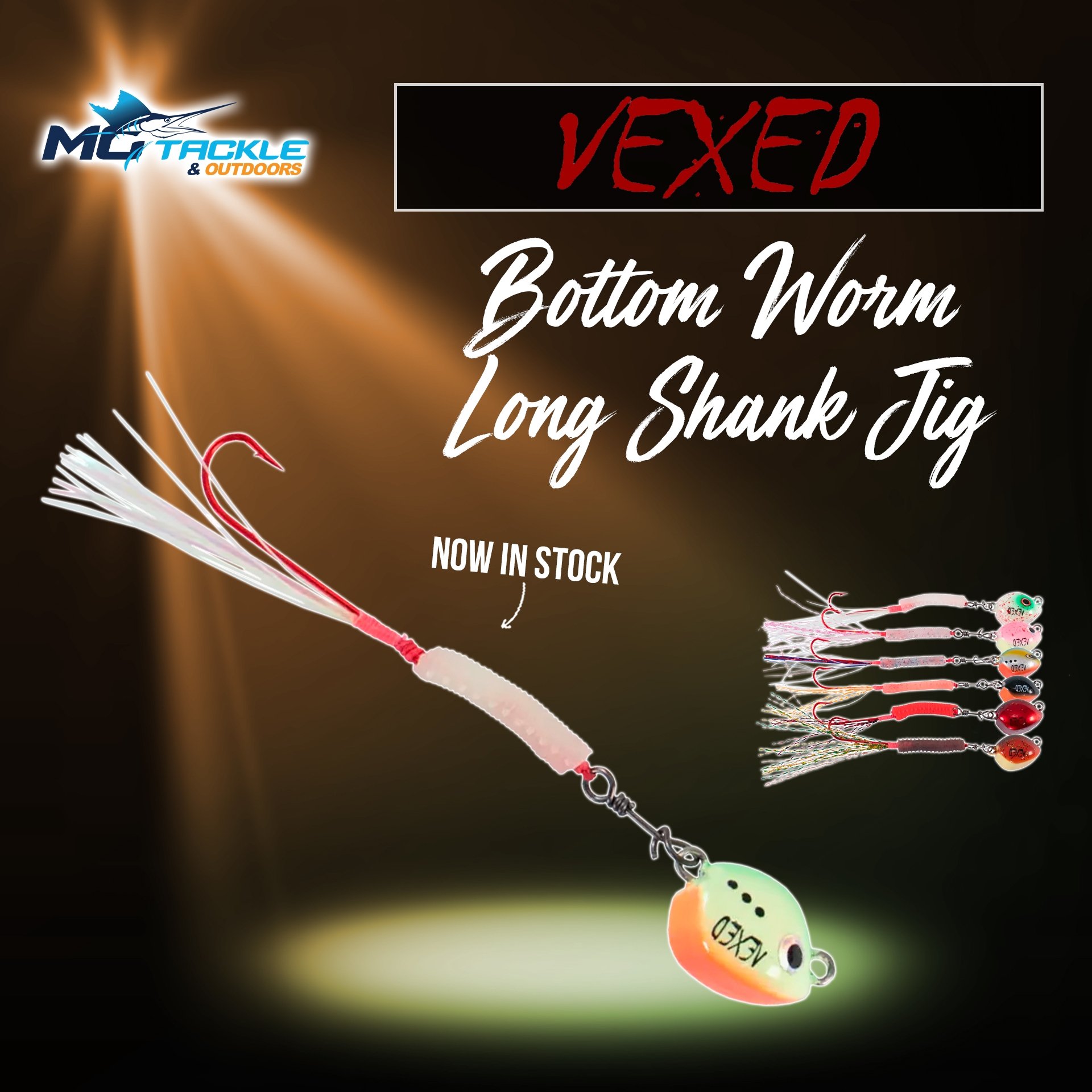 New - Vexed Bottom Worm Long Shank Jigs