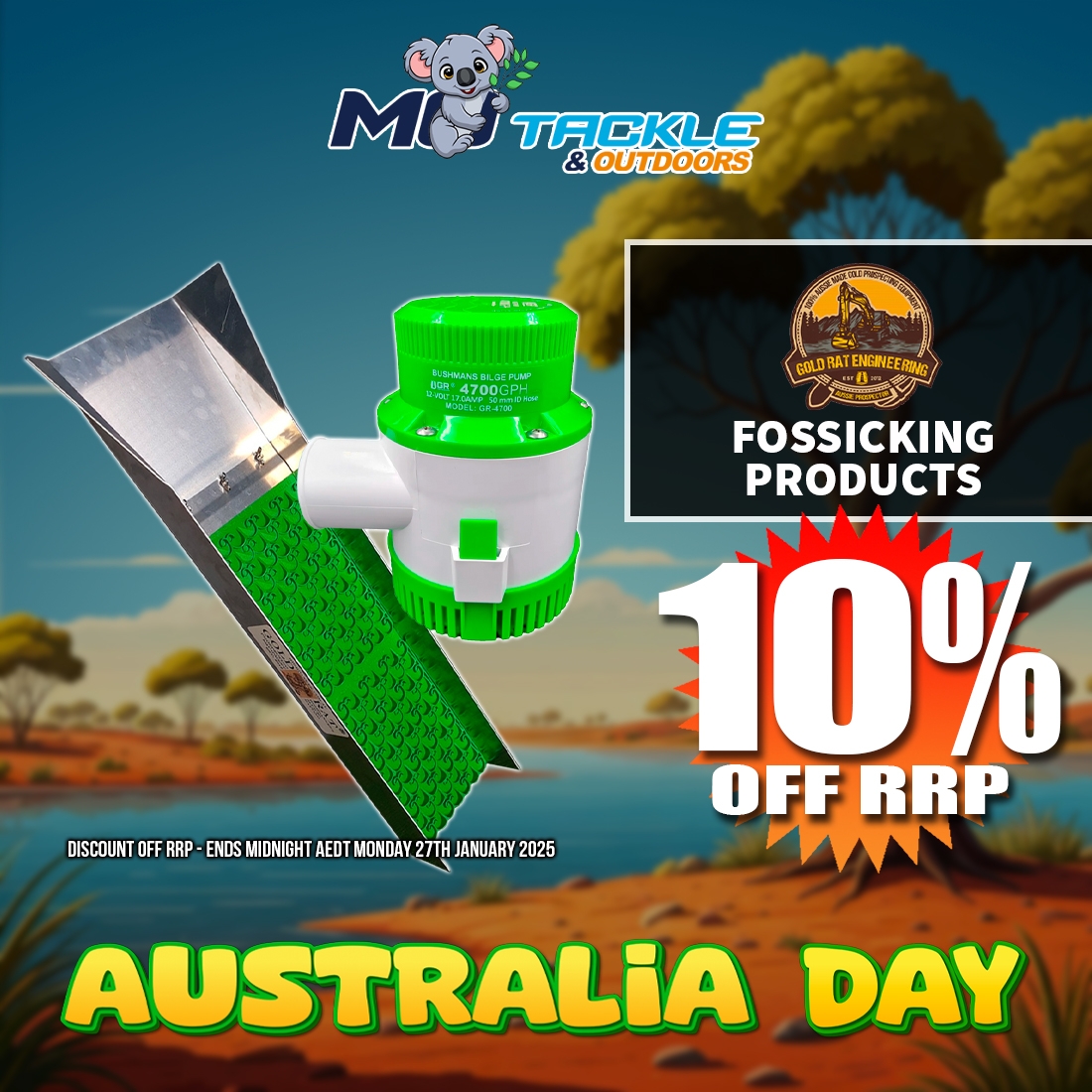 10% off Gold Rat Fossicking Procucts