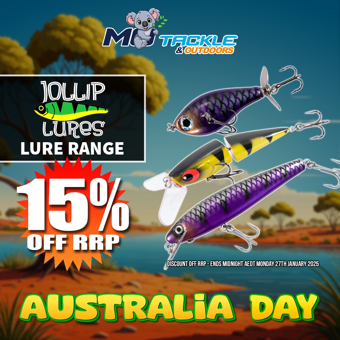15% off Jollip Lures