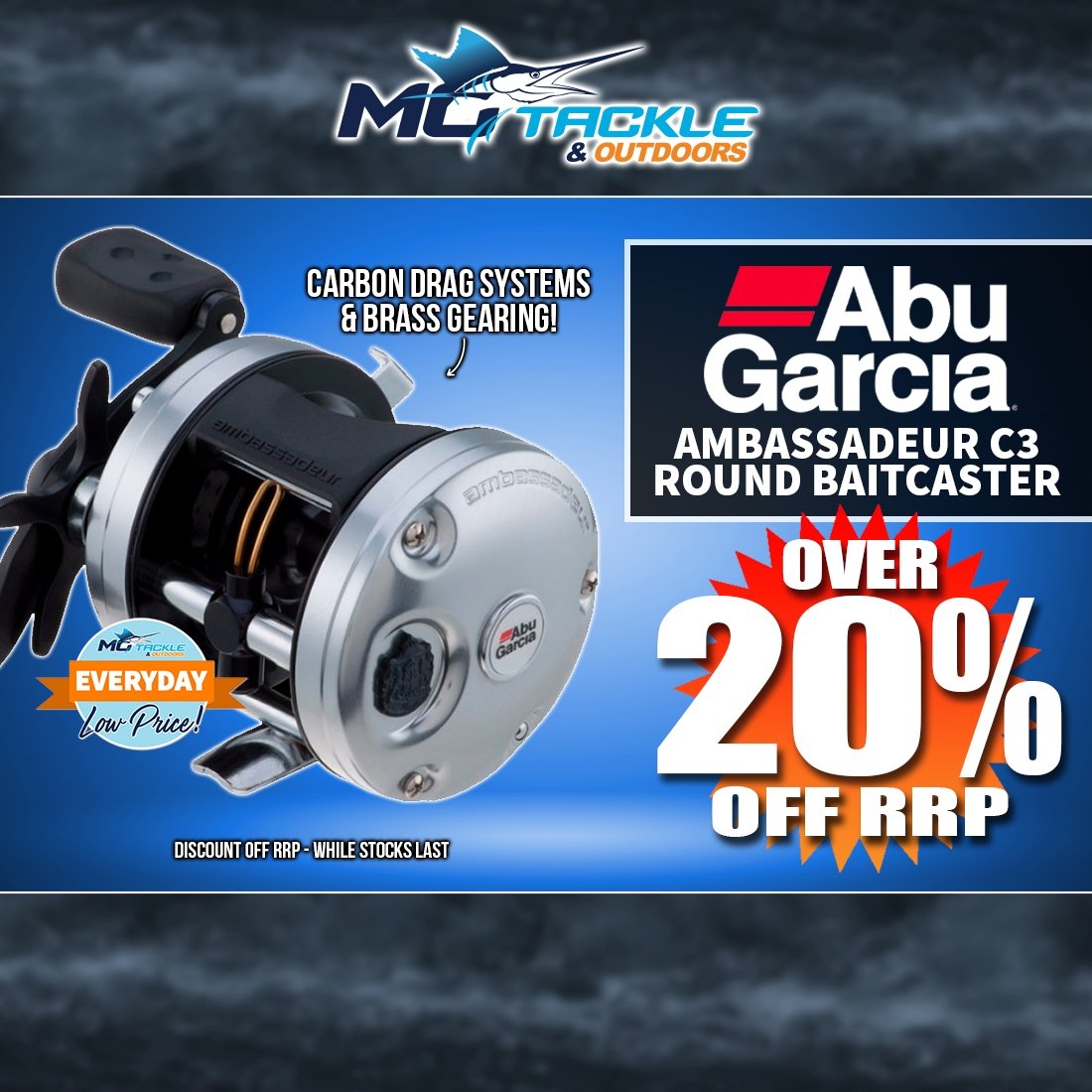 ABU GARCIA AMBASSADEUR C3 ROUND BAITCAST REEL only $215