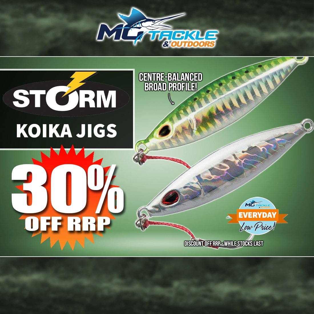 30% off STORM Koika Jigs